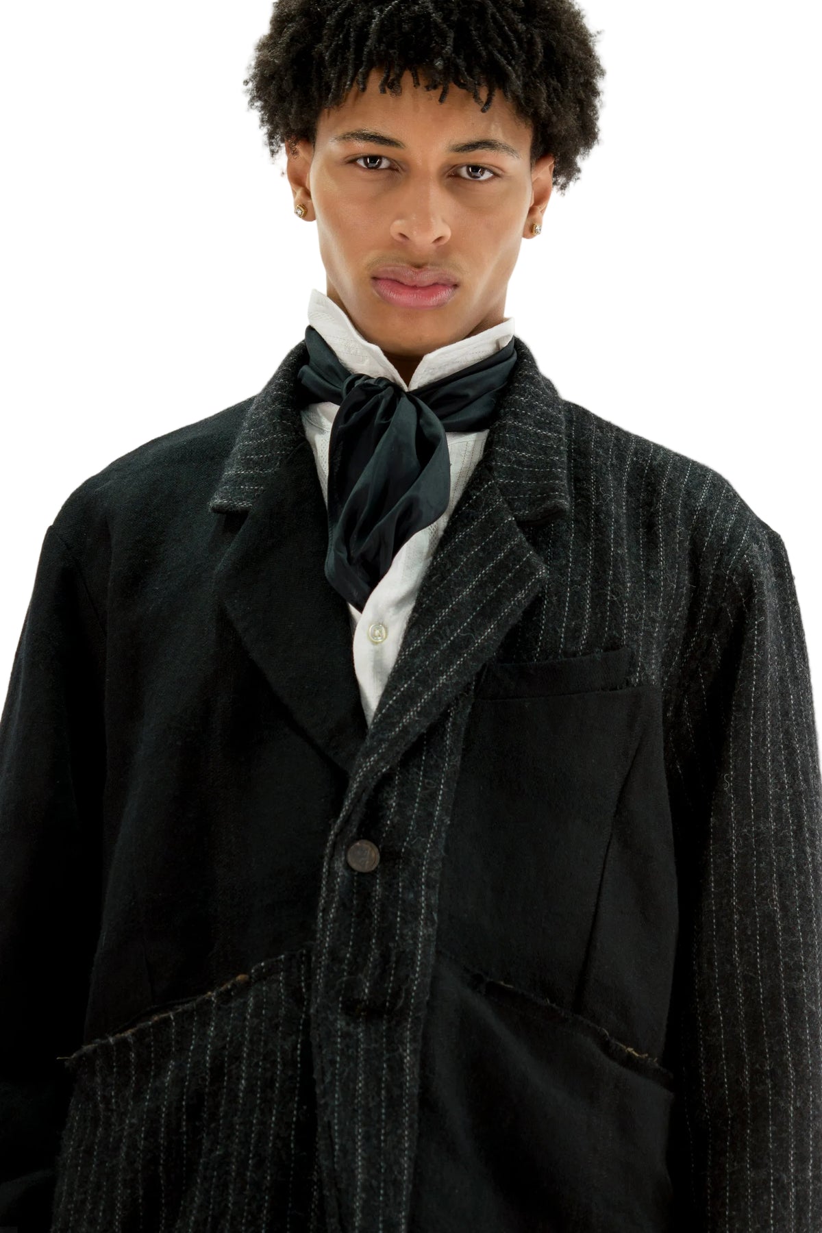 Hand-Woven Raw-Edge Patchwork Jacket