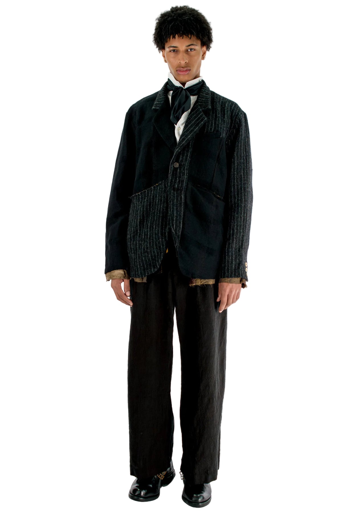 Hand-Woven Raw-Edge Patchwork Jacket