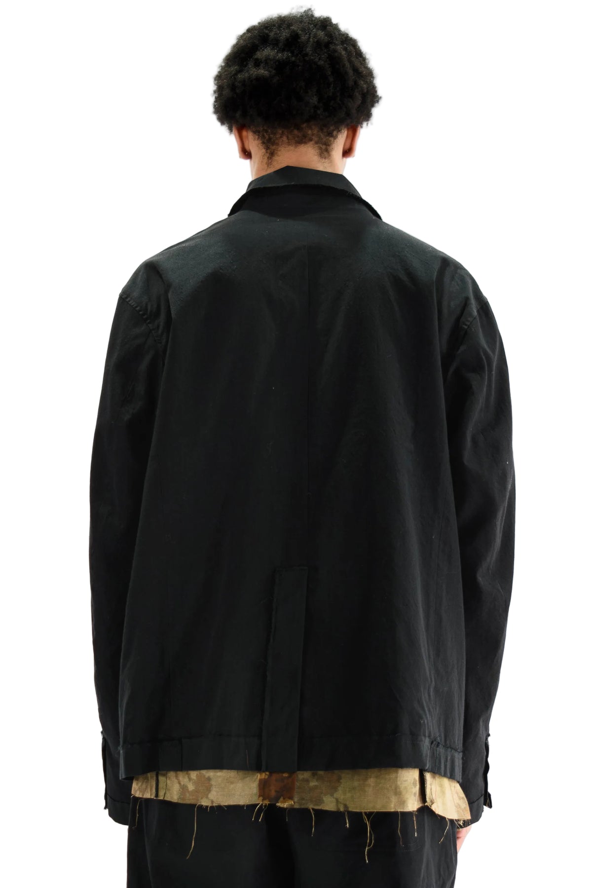 Raw-Edge Pleated Jacket