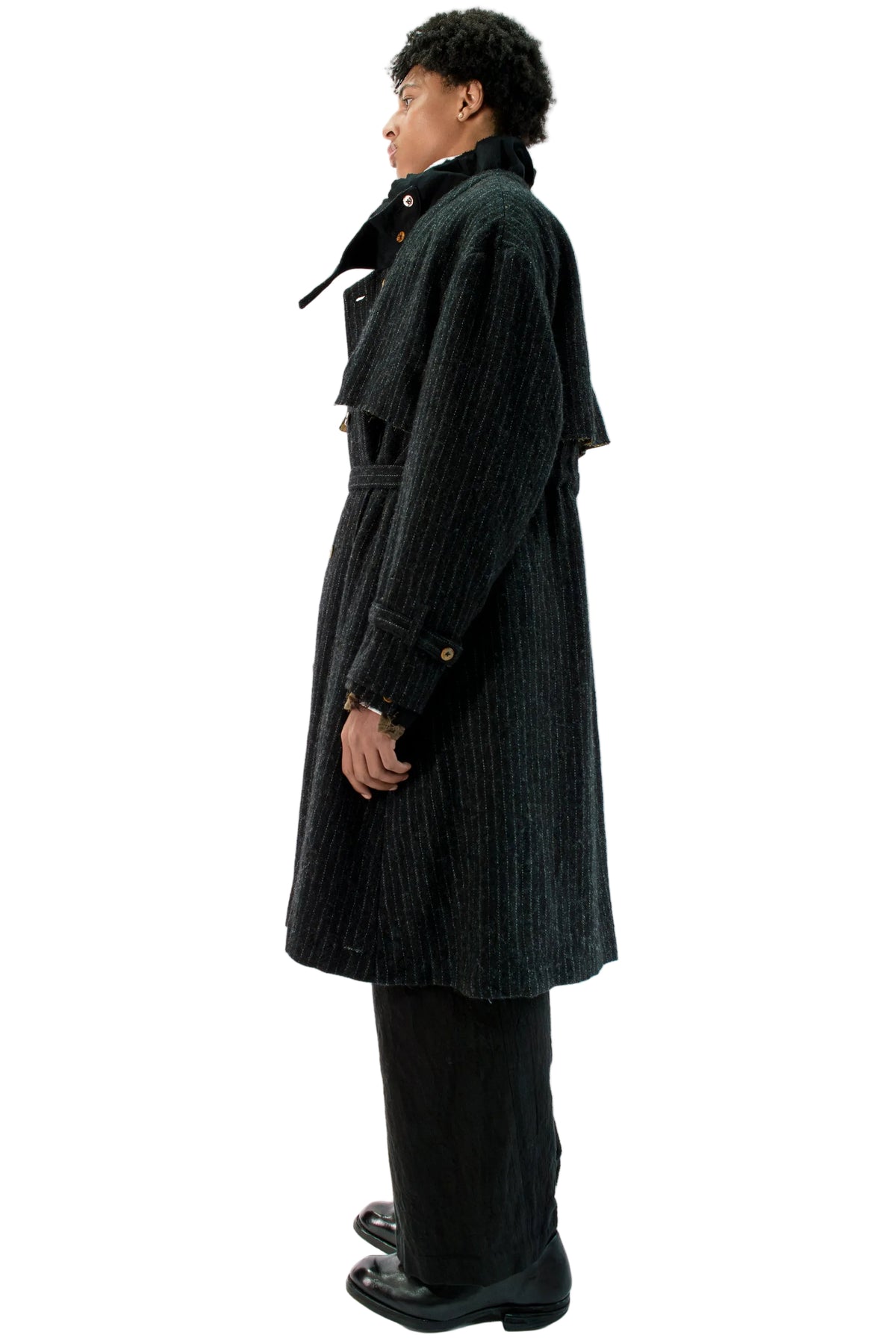 Hand-Woven Oversized Double-Breasted Trench Coat