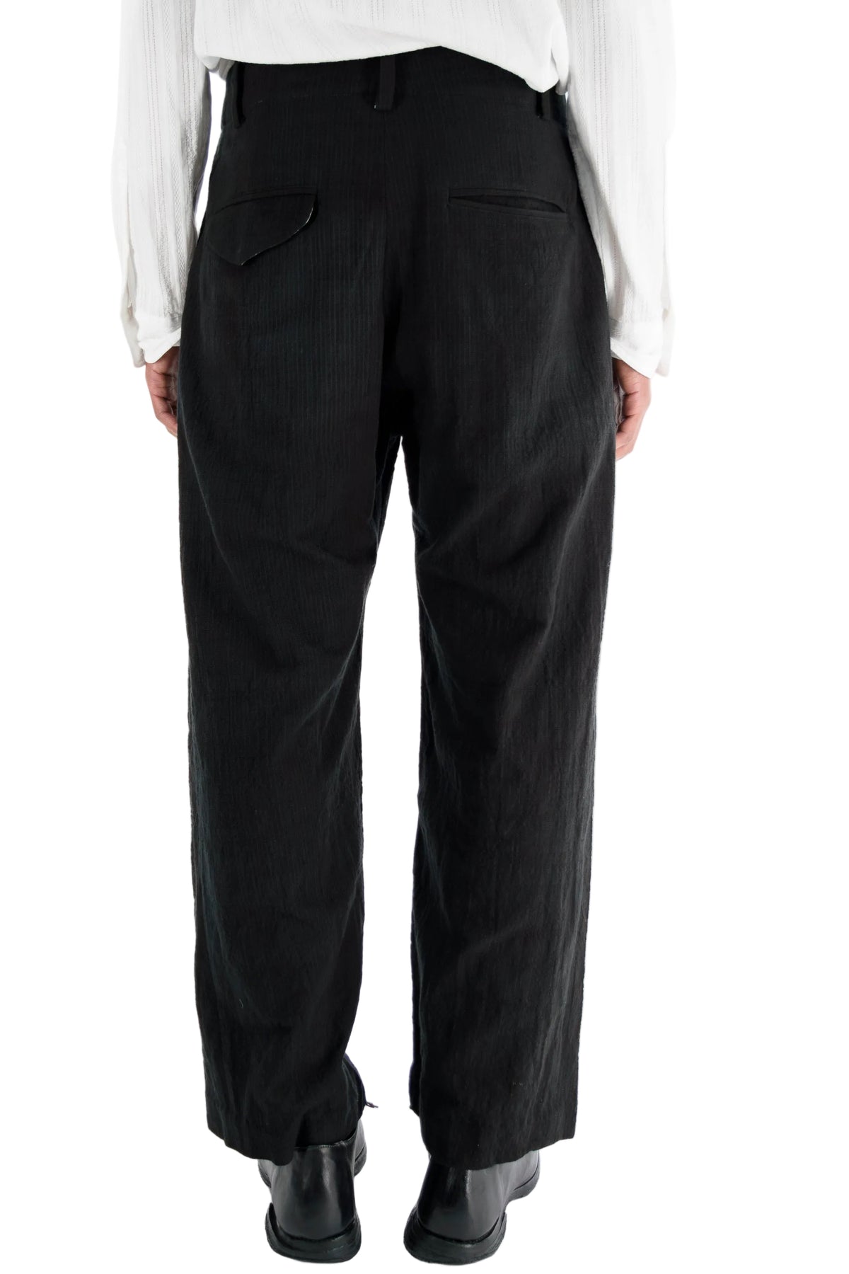 Hand-Woven Dyed Strapped Wide Trousers