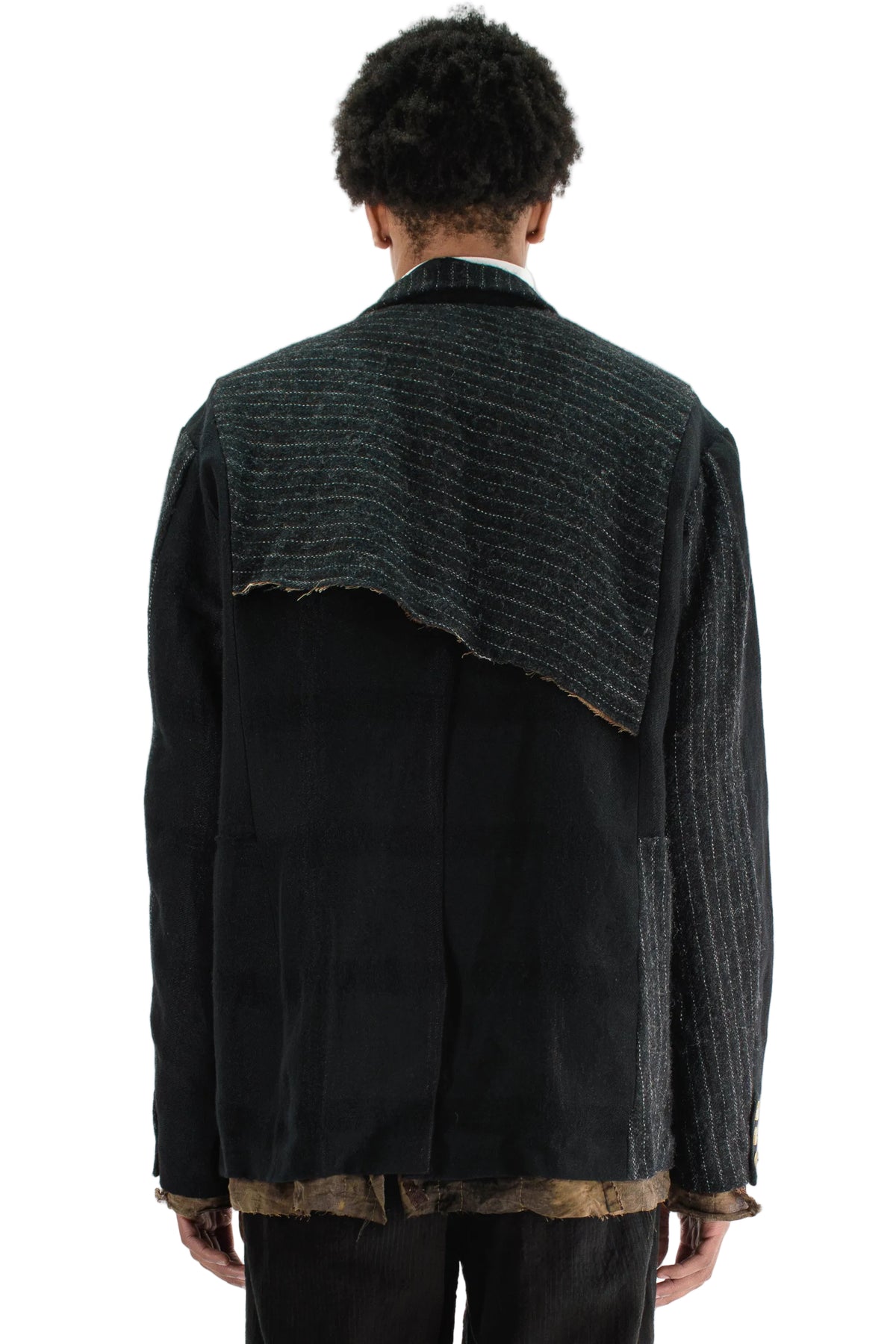 Hand-Woven Raw-Edge Patchwork Jacket