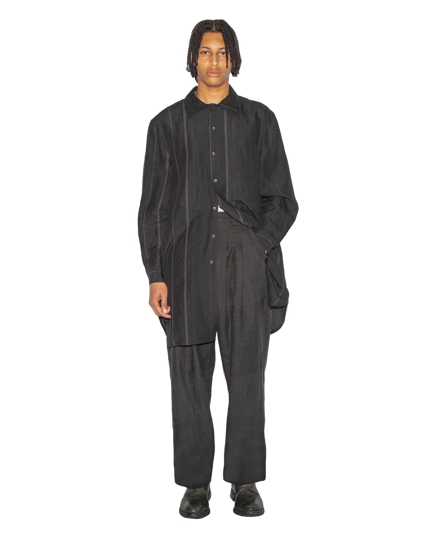Relaxed Fit Hand Woven Long Shirt