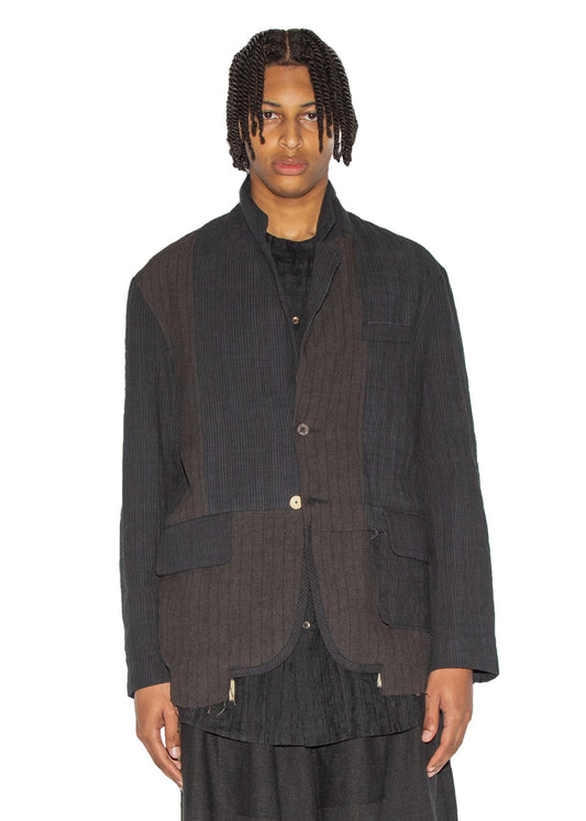 Slim-Fit Hand Woven and Dyed Patch Blazer