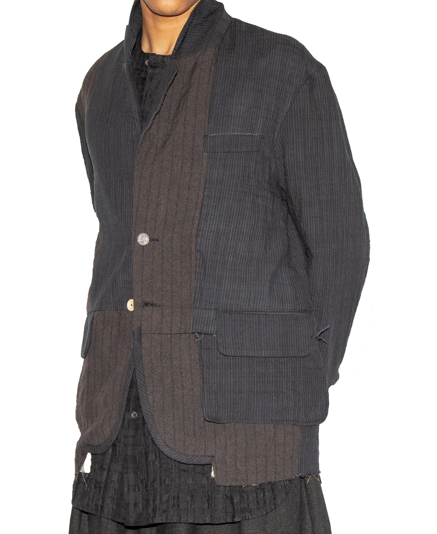 Slim-Fit Hand Woven and Dyed Patch Blazer