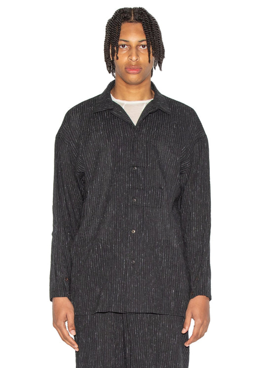 Relaxed Fit Hand Woven and Dyed Floral Patch Shirt