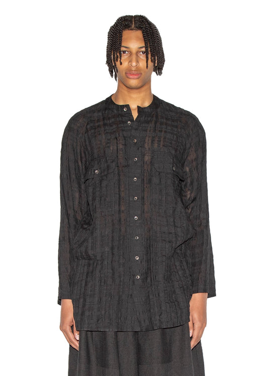 Slim-Fit Hand Woven Pleated Shirt