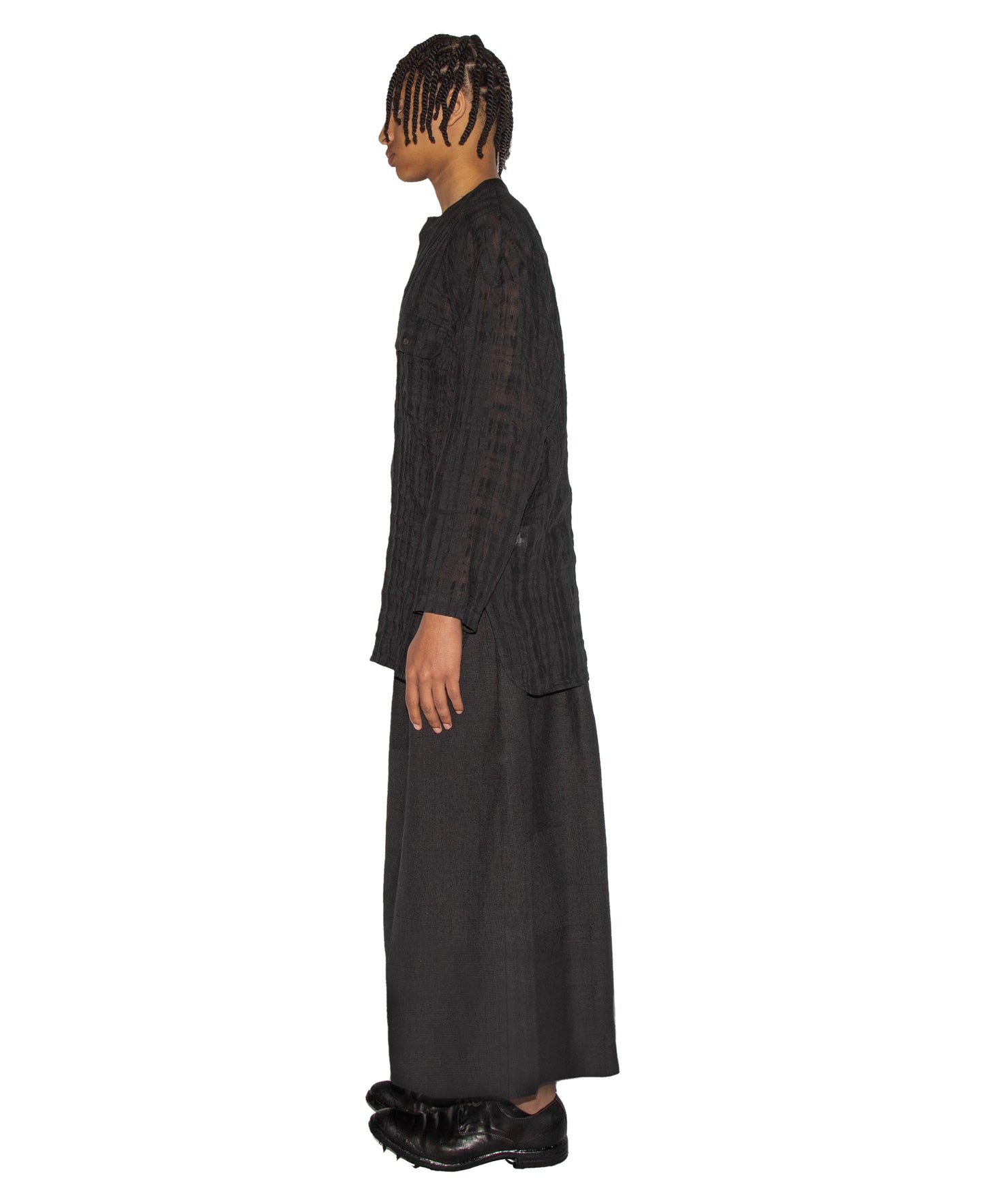 Slim-Fit Hand Woven Pleated Shirt