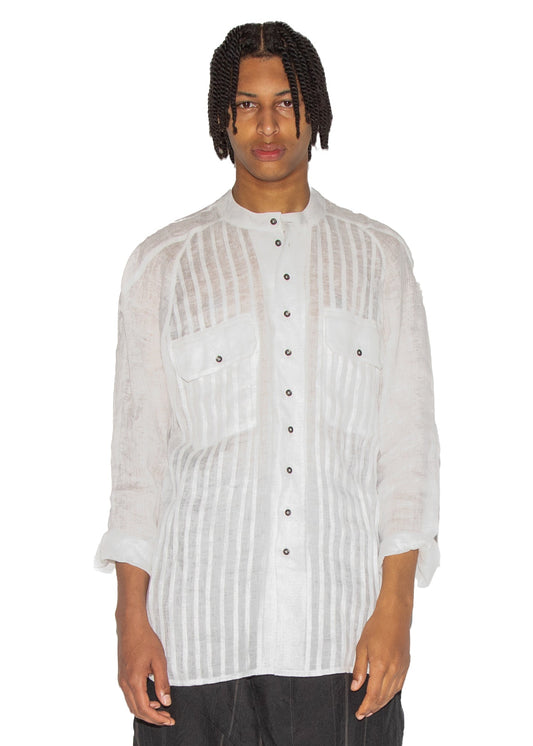Slim-Fit Hand Woven Pleated Shirt