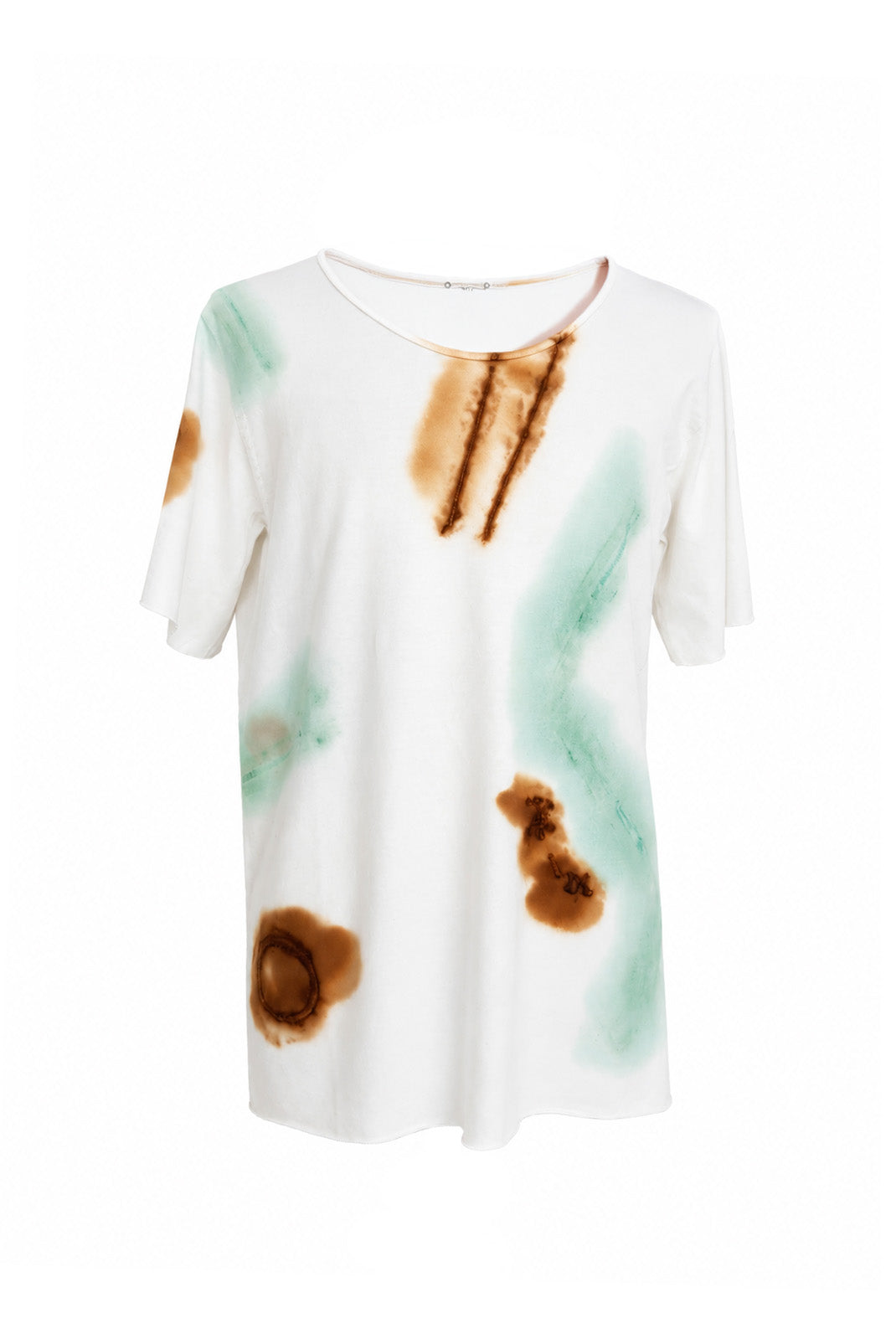 Object Dyed Reverse Stained S. Short Crewneck Slant Shirt