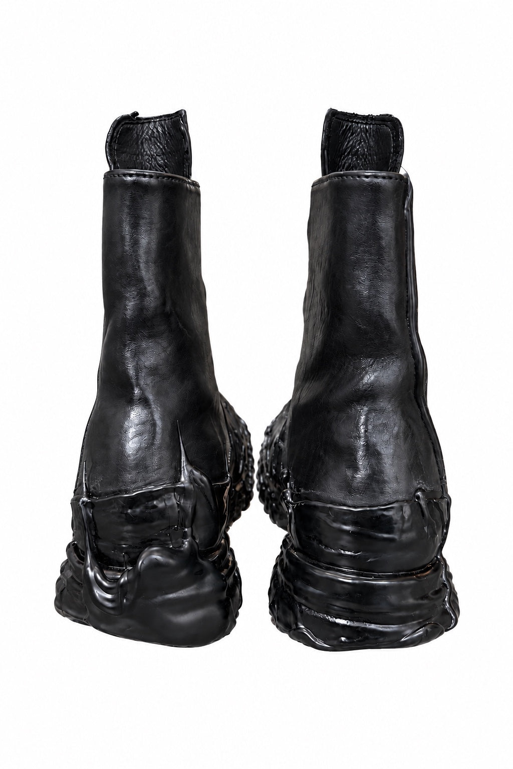 Carol Christian Poell Object Dyed Goodyear Gravity Drip Cockle Combat in black, view 4