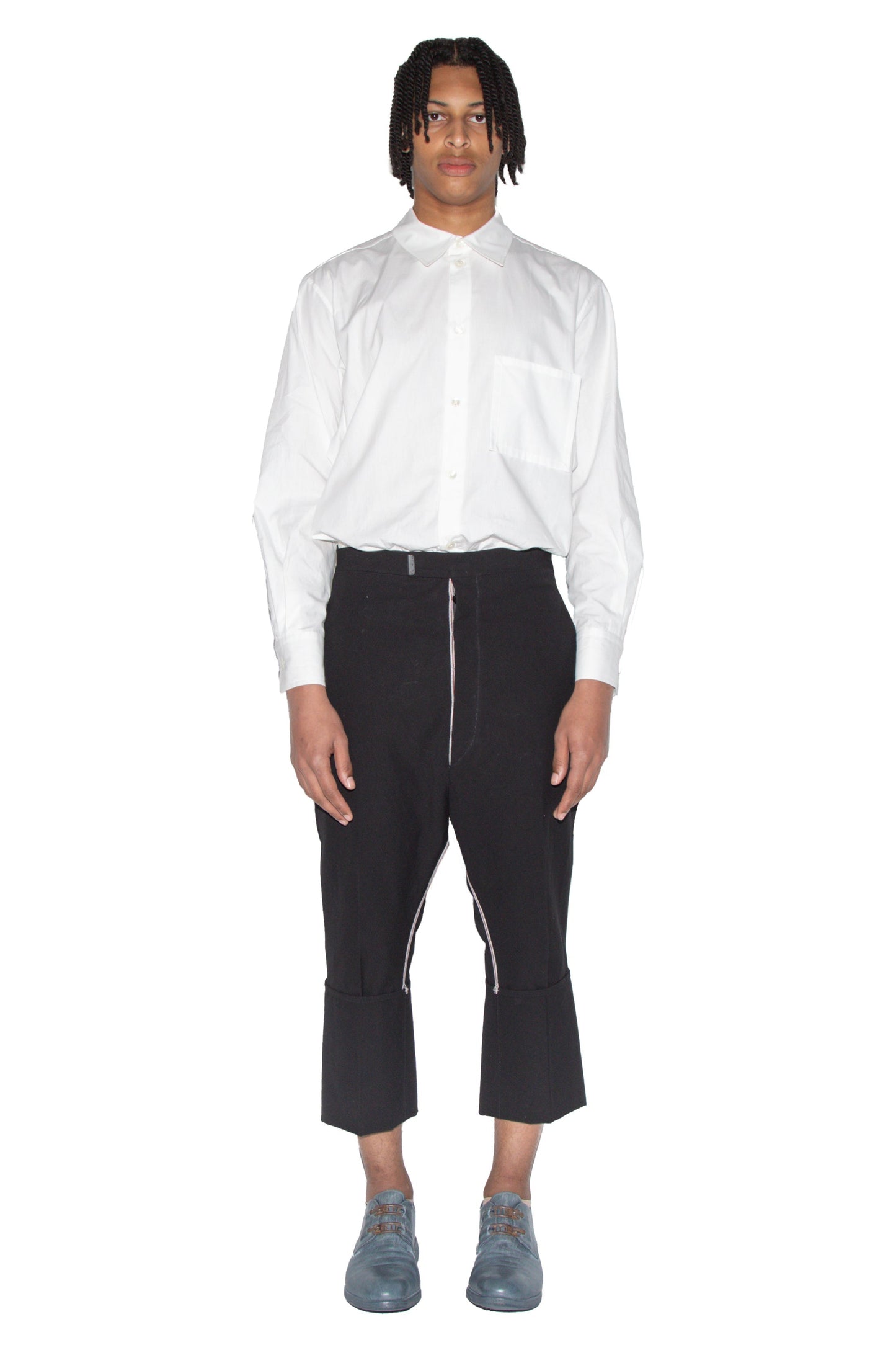Self-Edged Long Crotch Ankle Trousers — image 2
