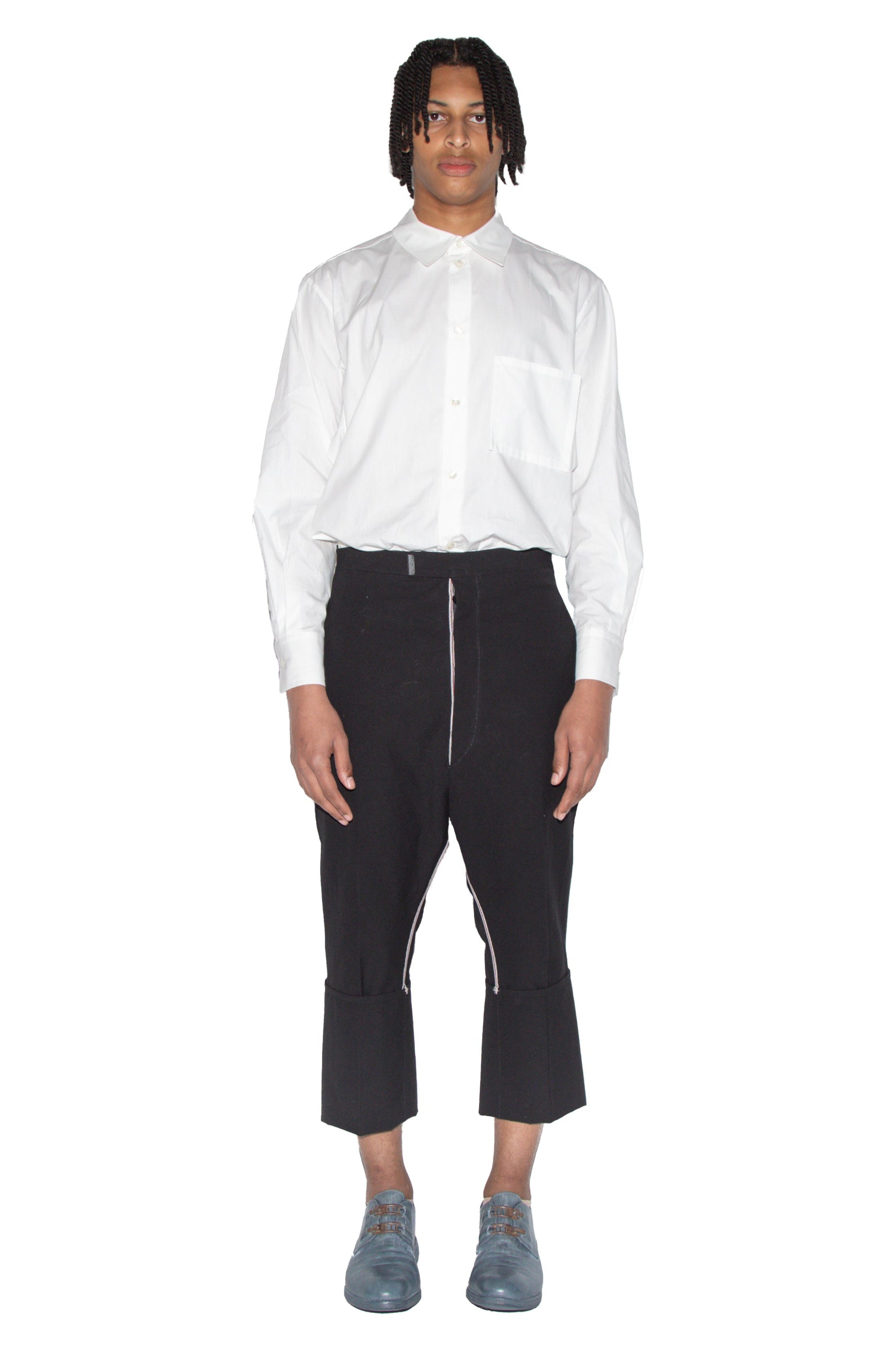 Self-Edged Long Crotch Ankle Trousers — image 2