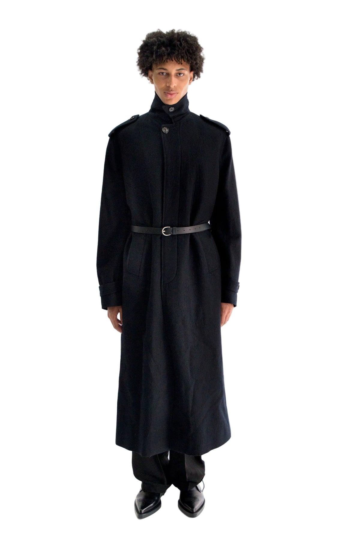 Wilmer Car Coat with Leather Belt
