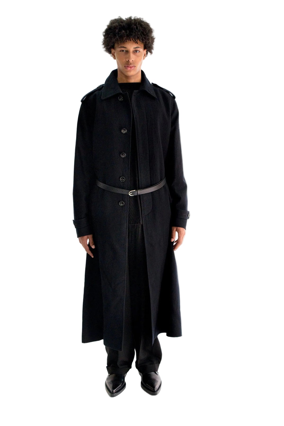 Wilmer Car Coat with Leather Belt