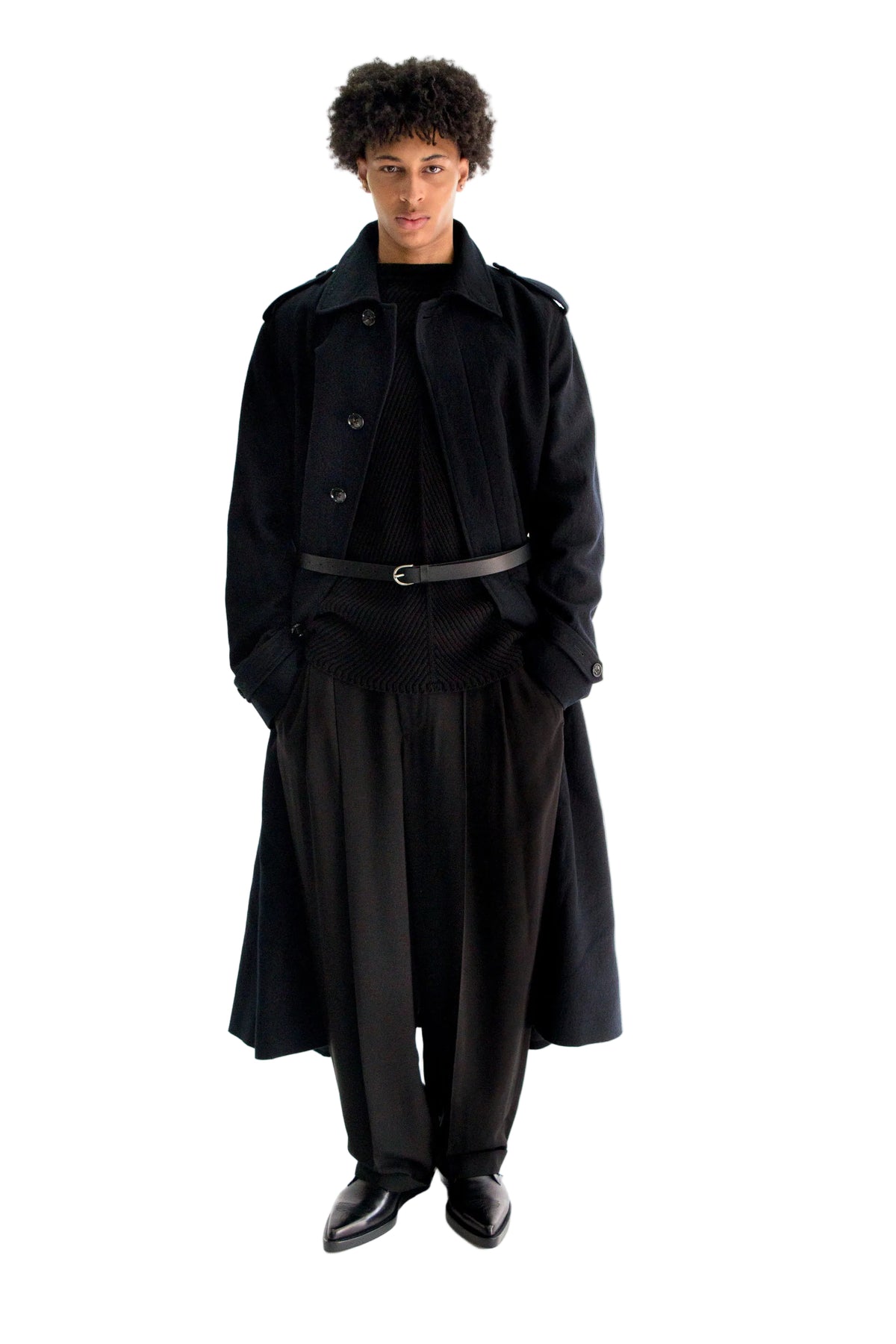 Wilmer Car Coat with Leather Belt