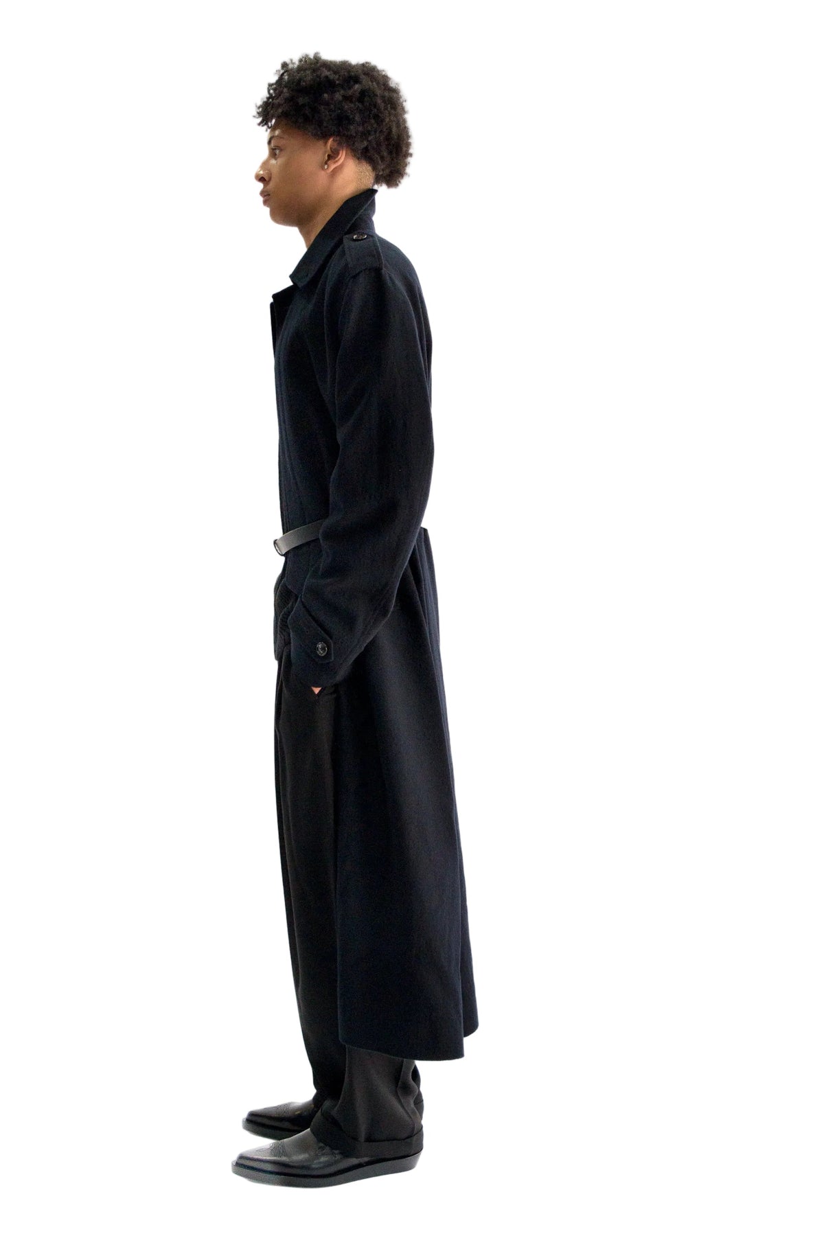 Wilmer Car Coat with Leather Belt