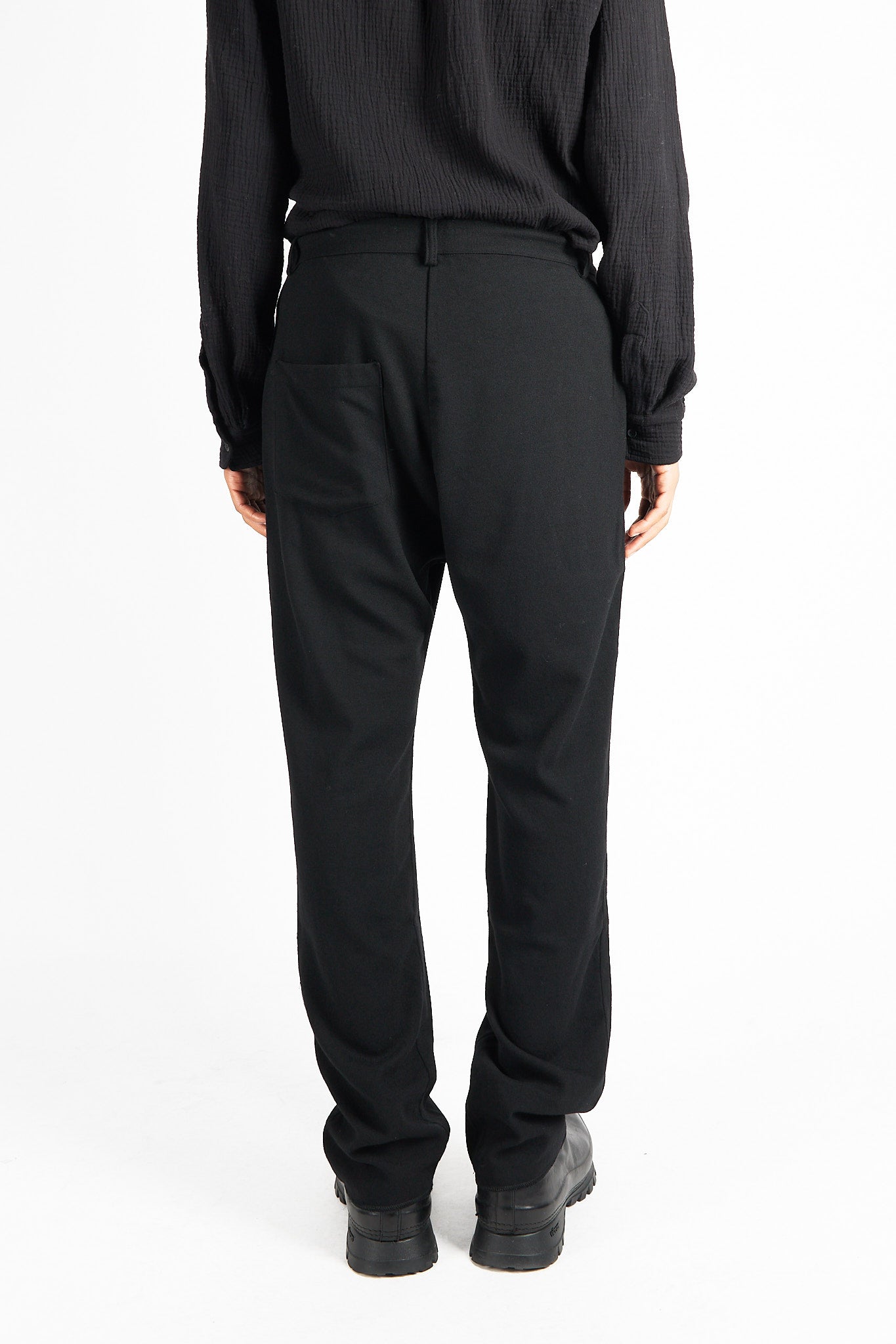 Drawstring Pants with Asymmetric Back Seam