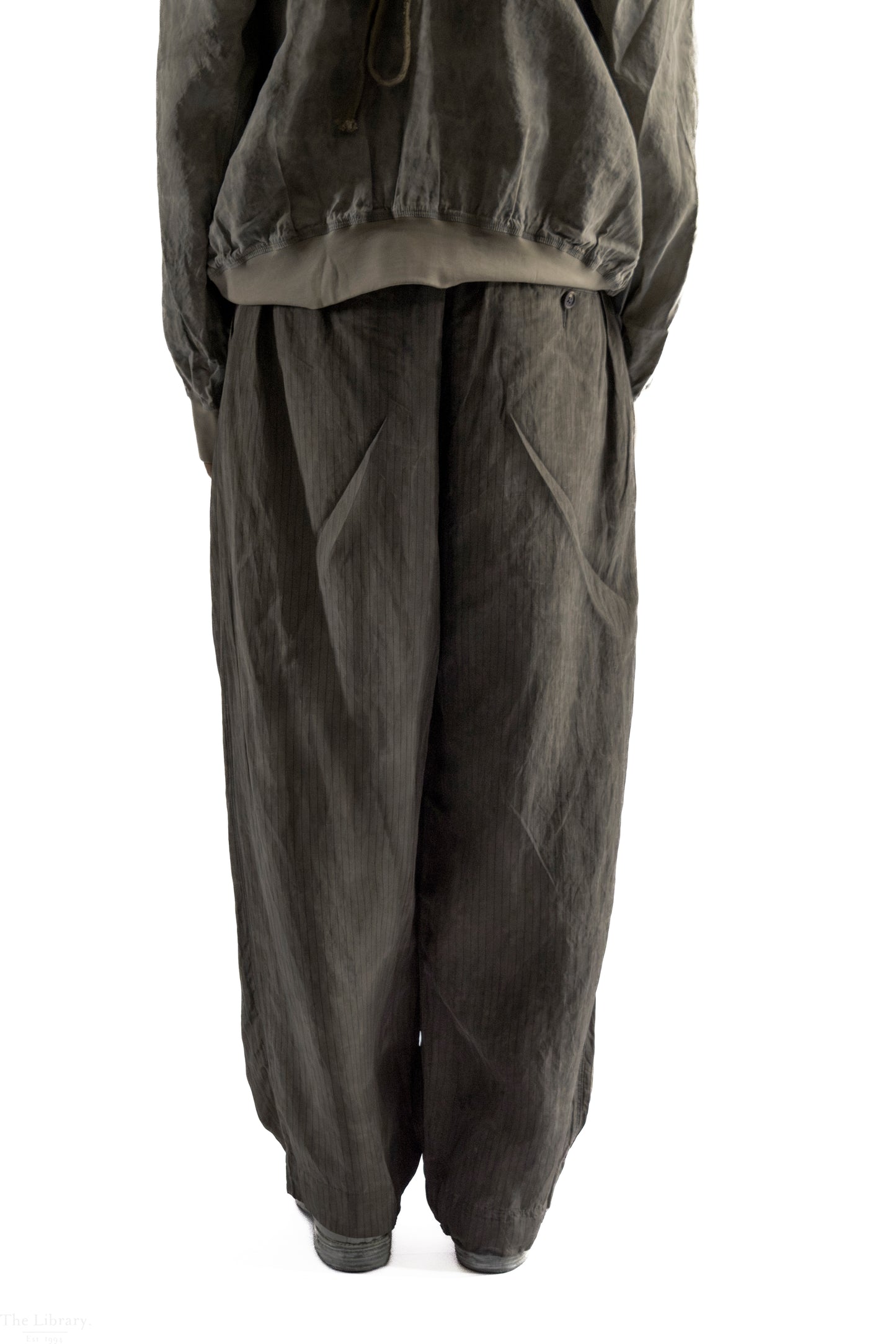 Drop-Crotched Pleated Trousers
