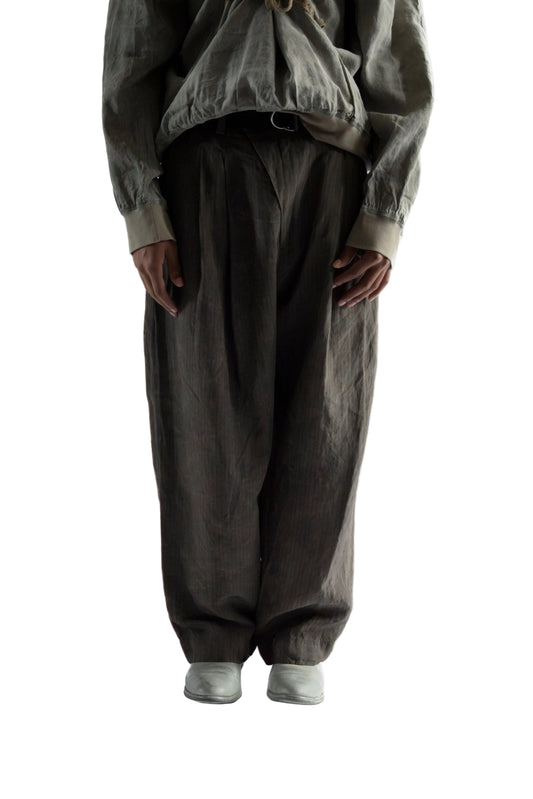 Drop-Crotched Pleated Trousers