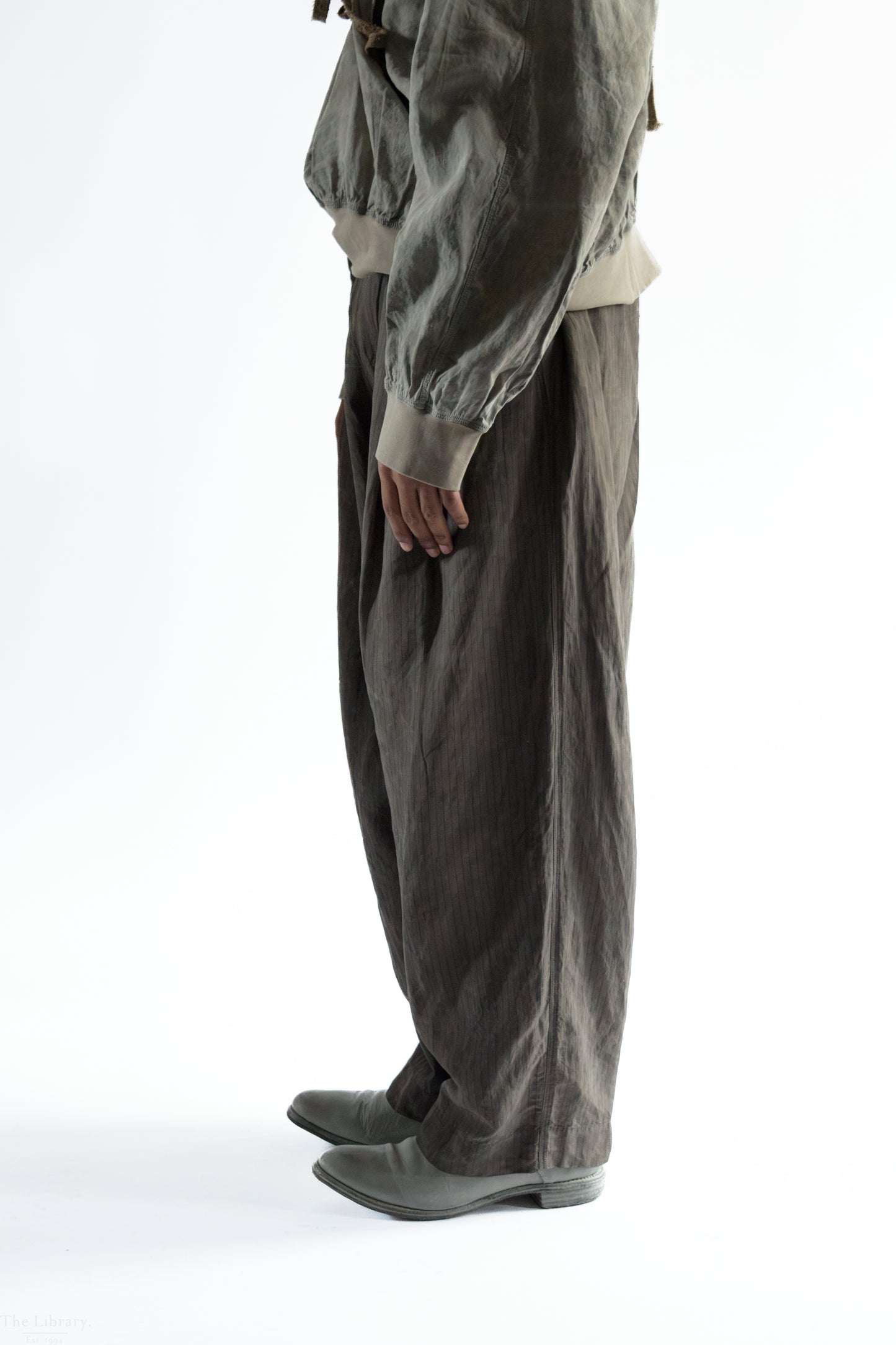Drop-Crotched Pleated Trousers