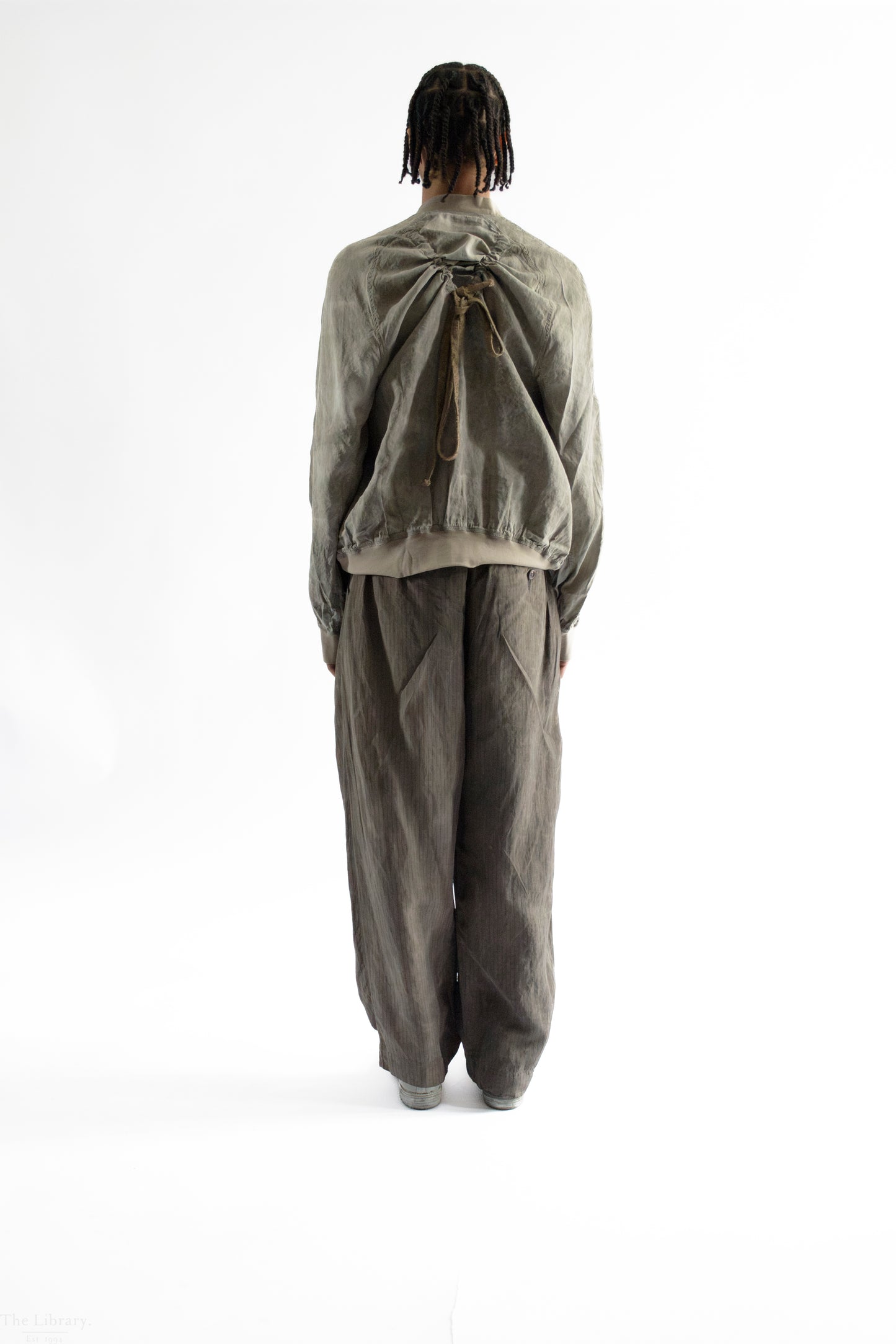 Drop-Crotched Pleated Trousers