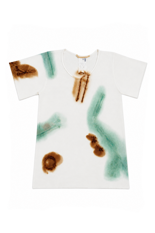 Object Dyed Reverse Stained S. Short Crewneck Slant Shirt