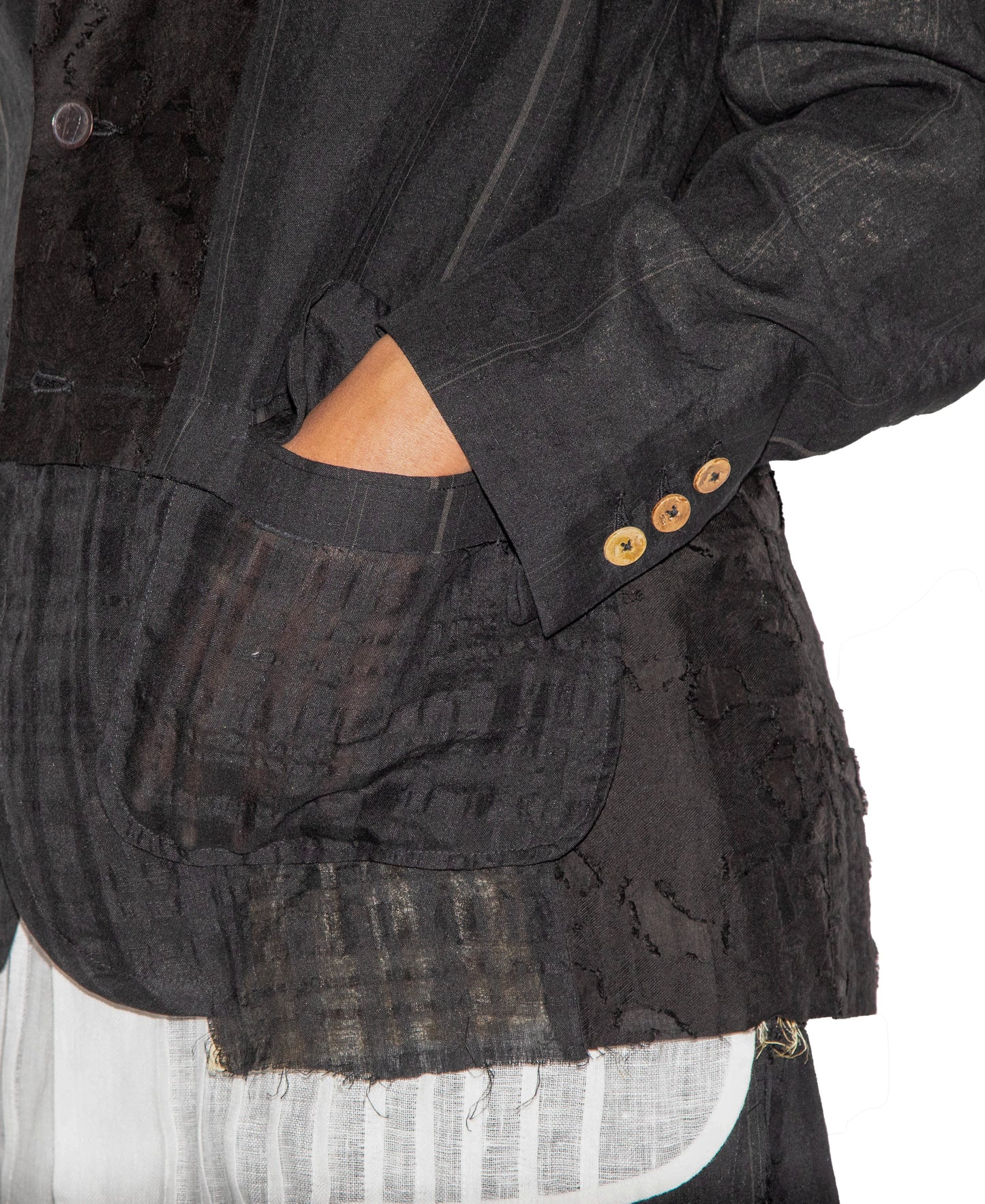 Slim-Fit Hand Woven Yarn Dyed Patch Blazer
