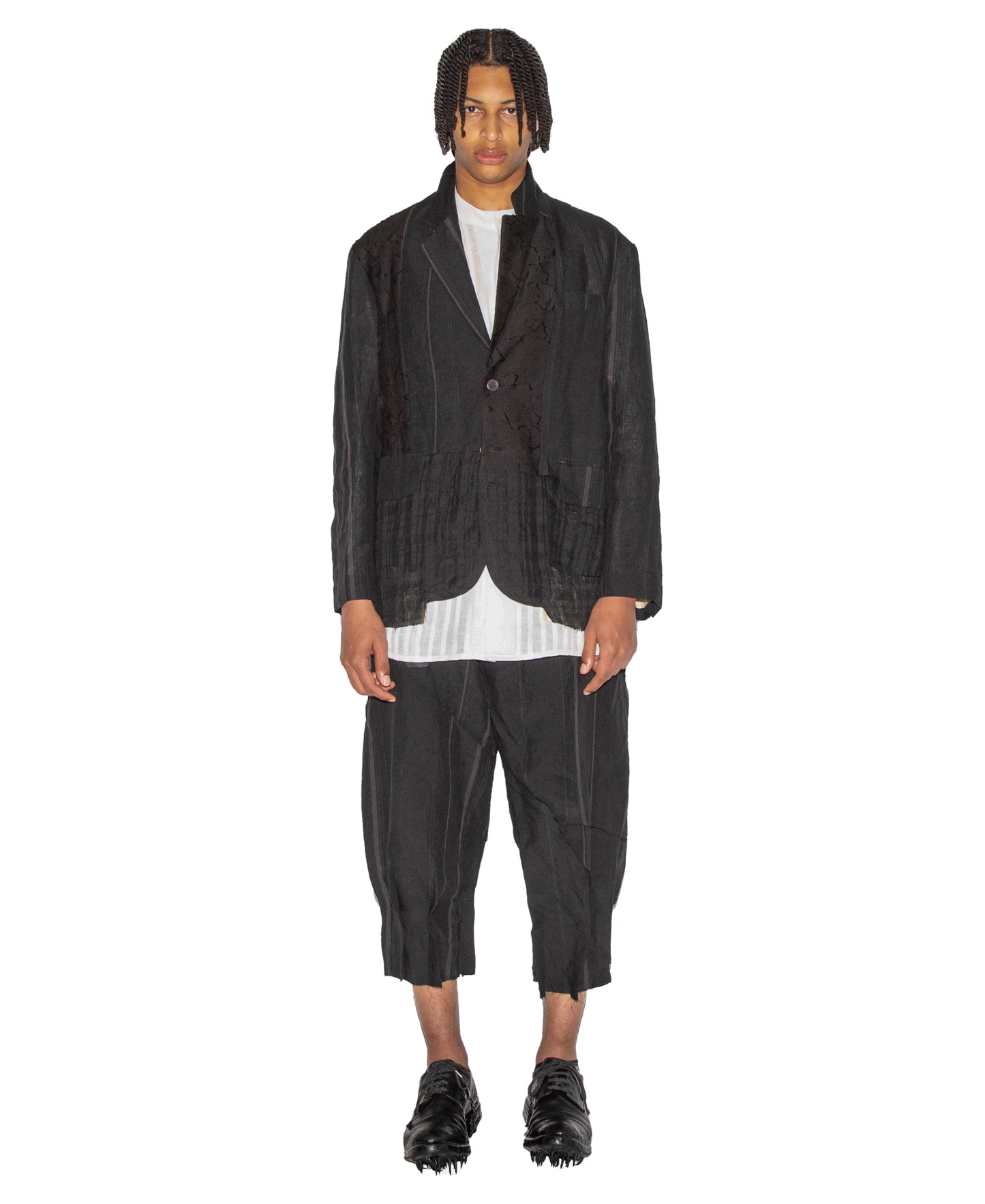 Slim-Fit Hand Woven Yarn Dyed Patch Blazer