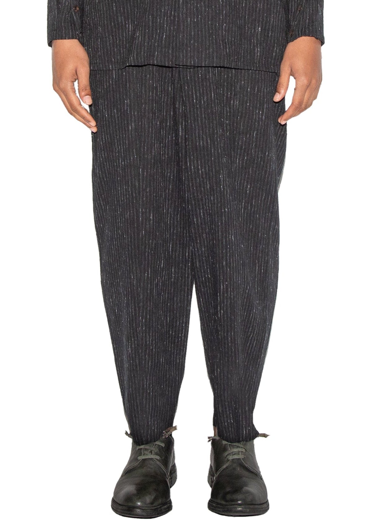 Slim-Fit Hand Woven Yarn Dyed Trousers