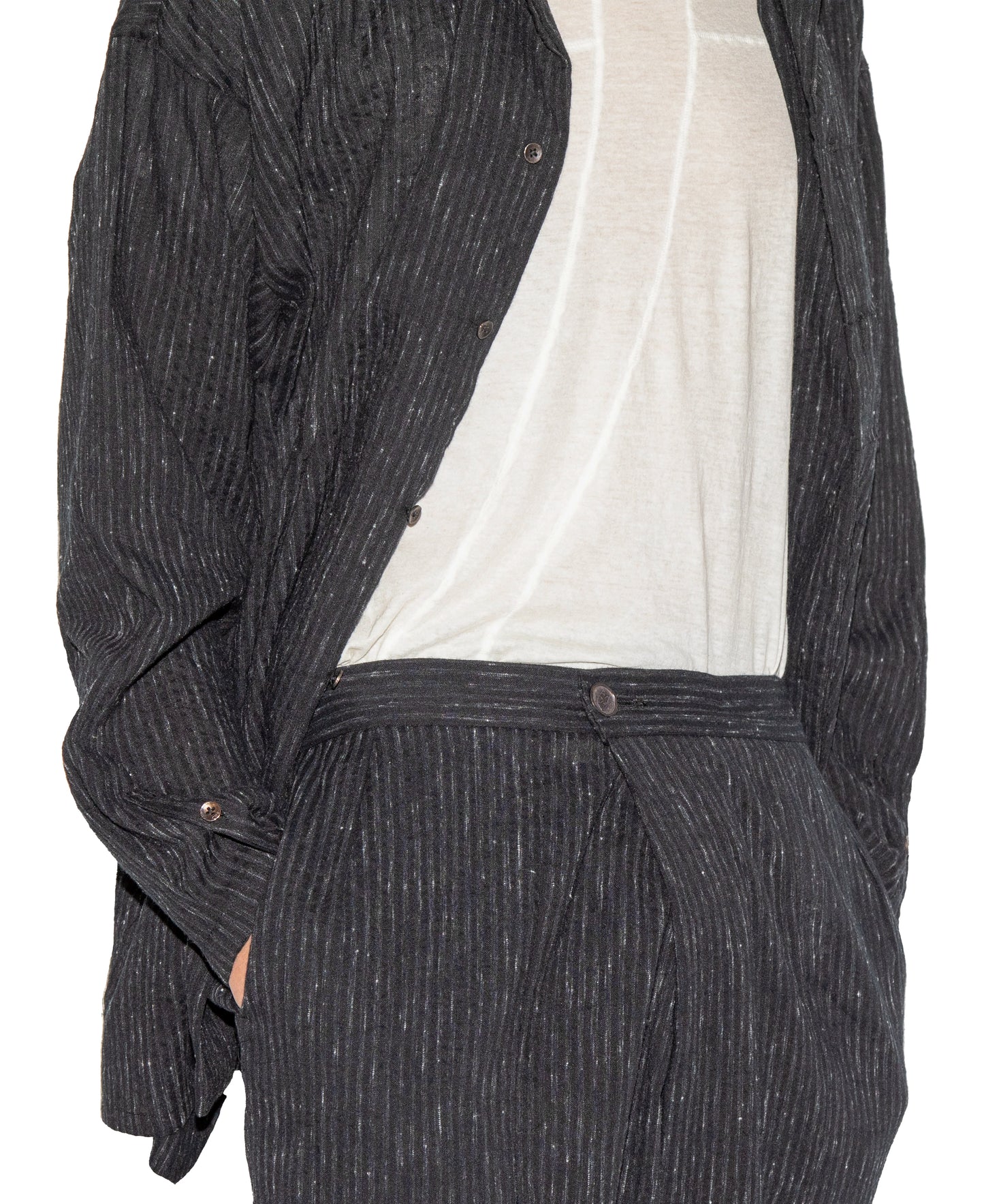 Slim-Fit Hand Woven Yarn Dyed Trousers