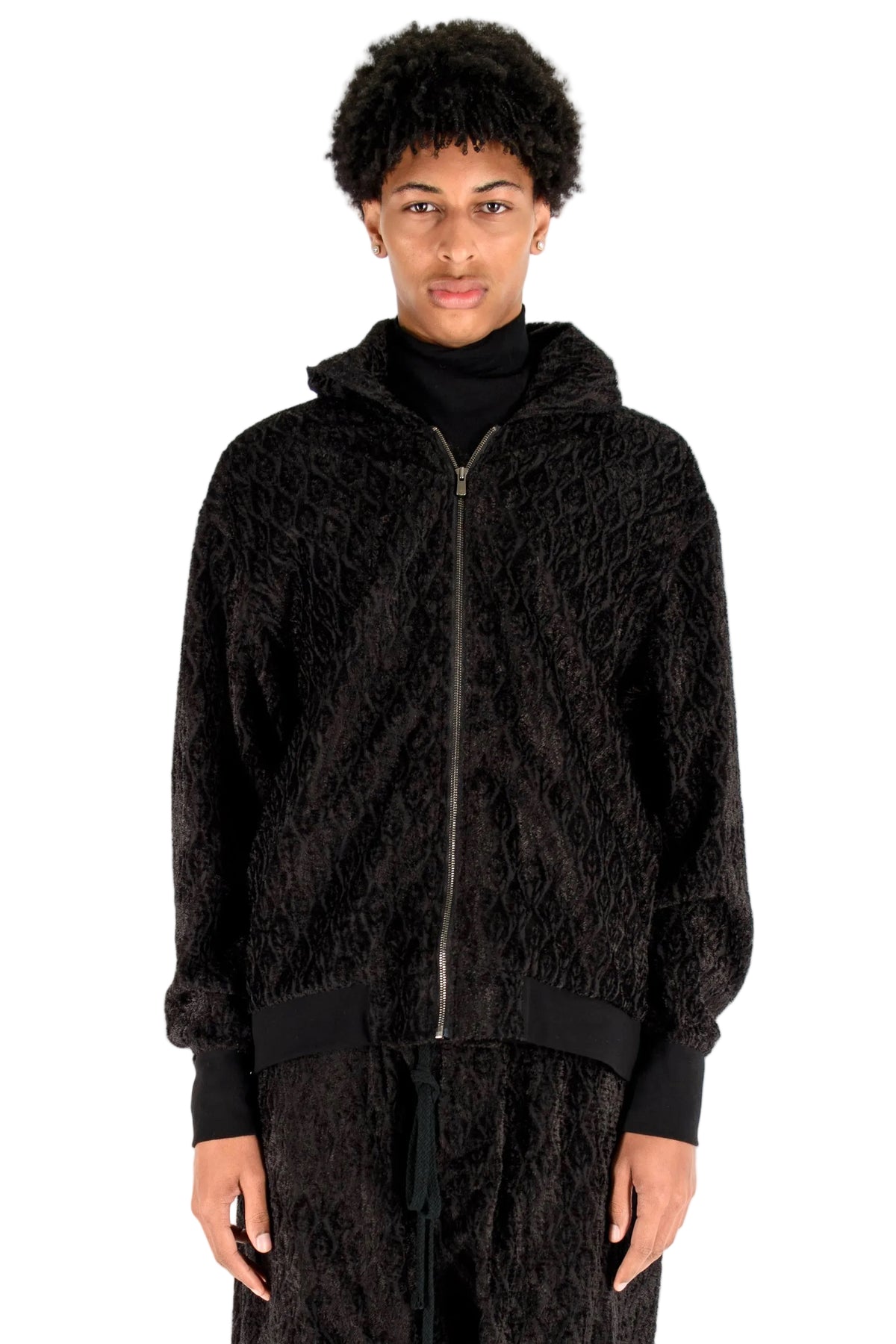 Jacquard Hoodie Bomber