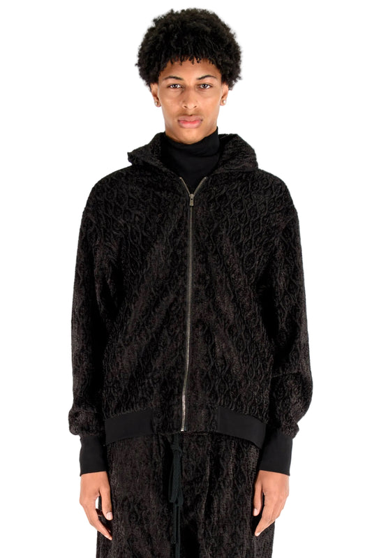 Jacquard Hoodie Bomber