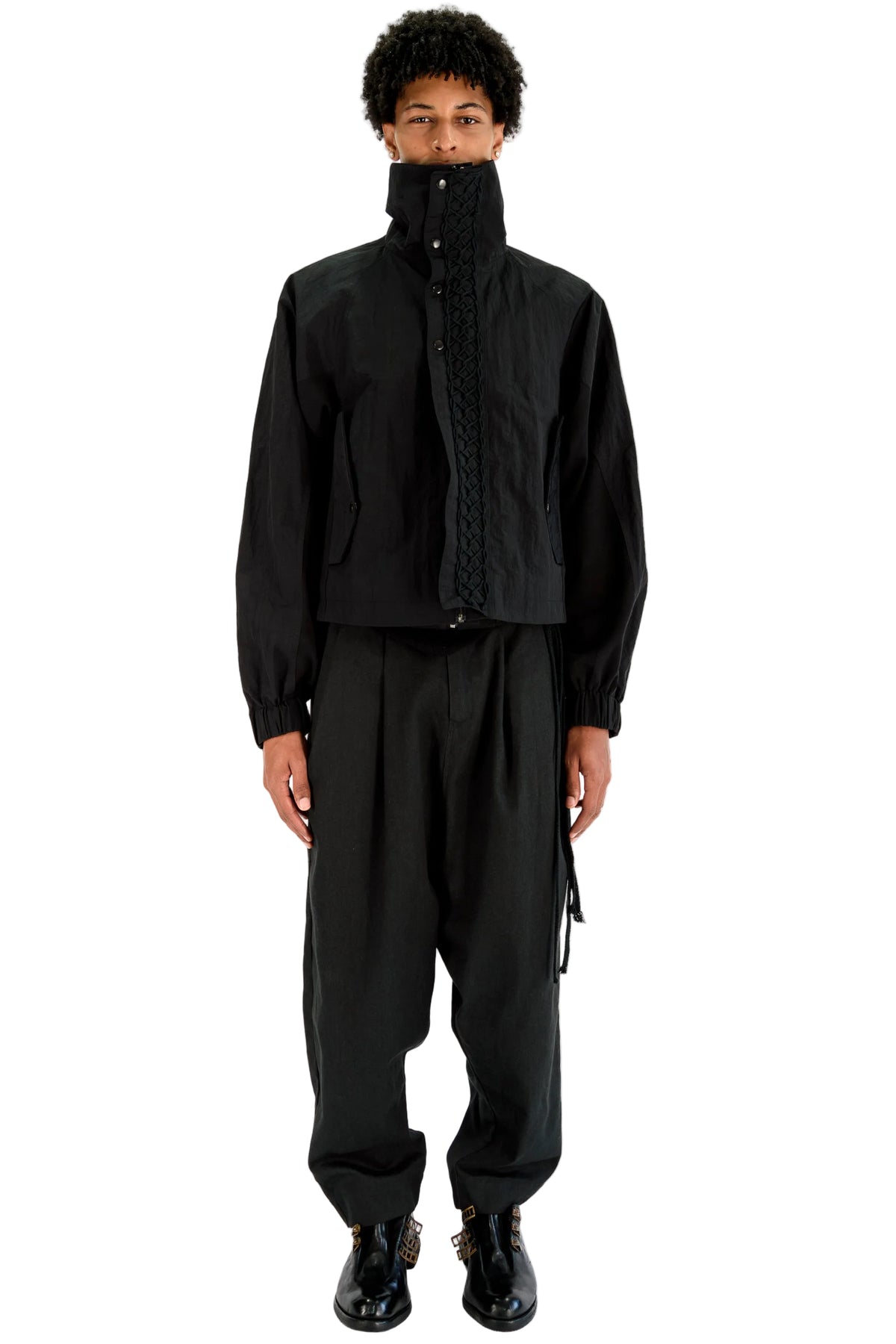High Neck Double Taffeta Jacket