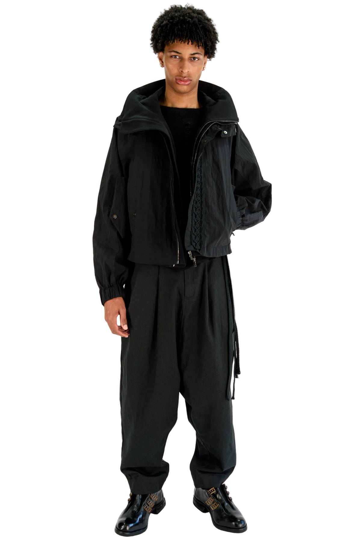 High Neck Double Taffeta Jacket