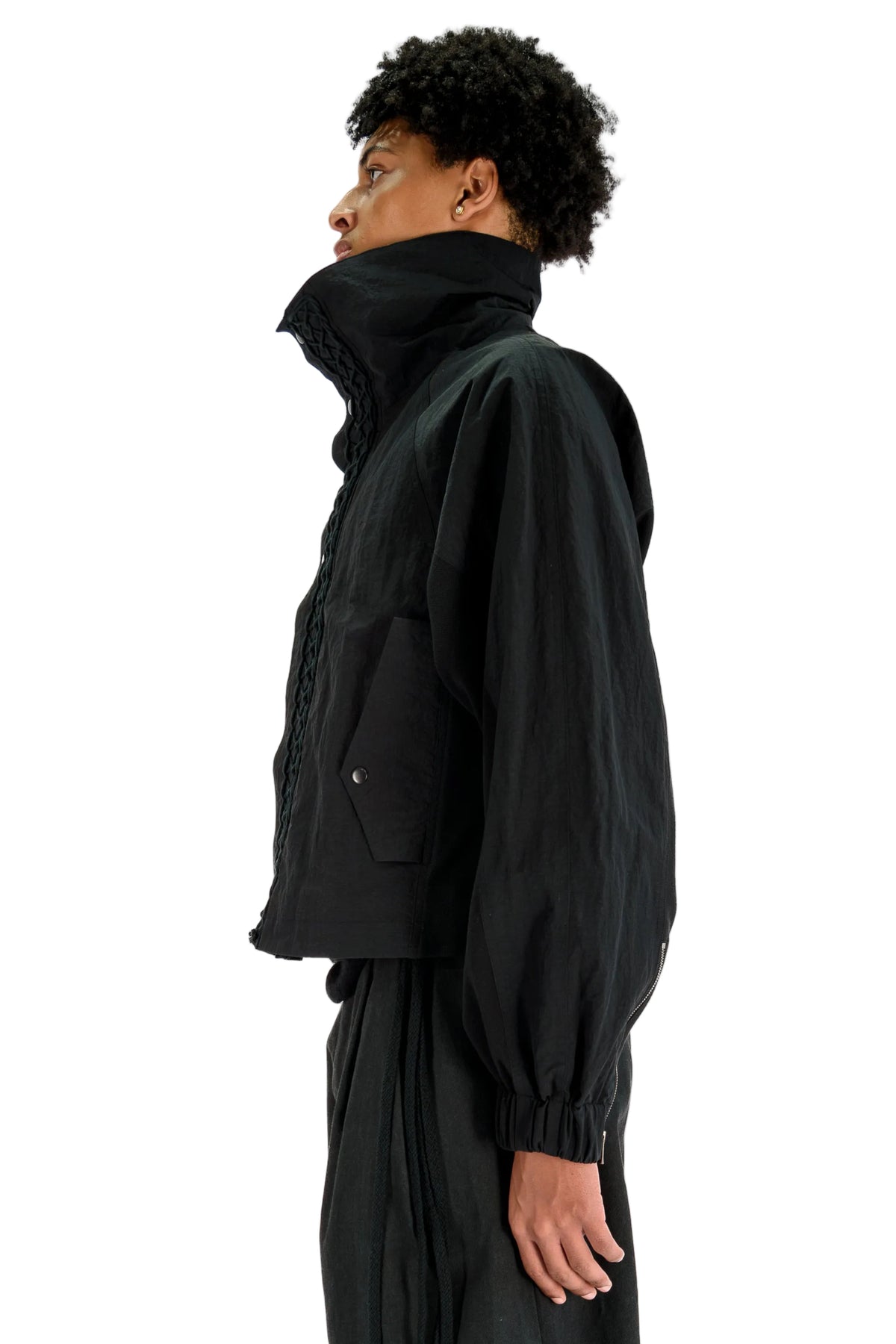 High Neck Double Taffeta Jacket