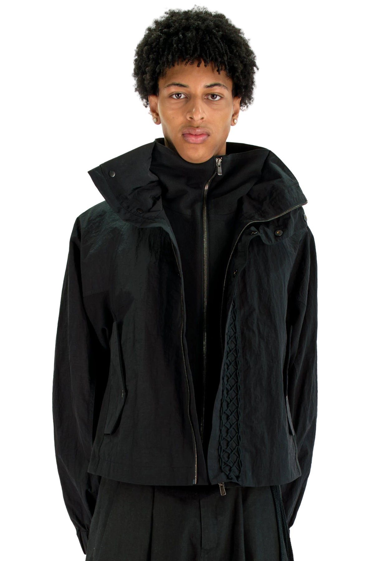 High Neck Double Taffeta Jacket
