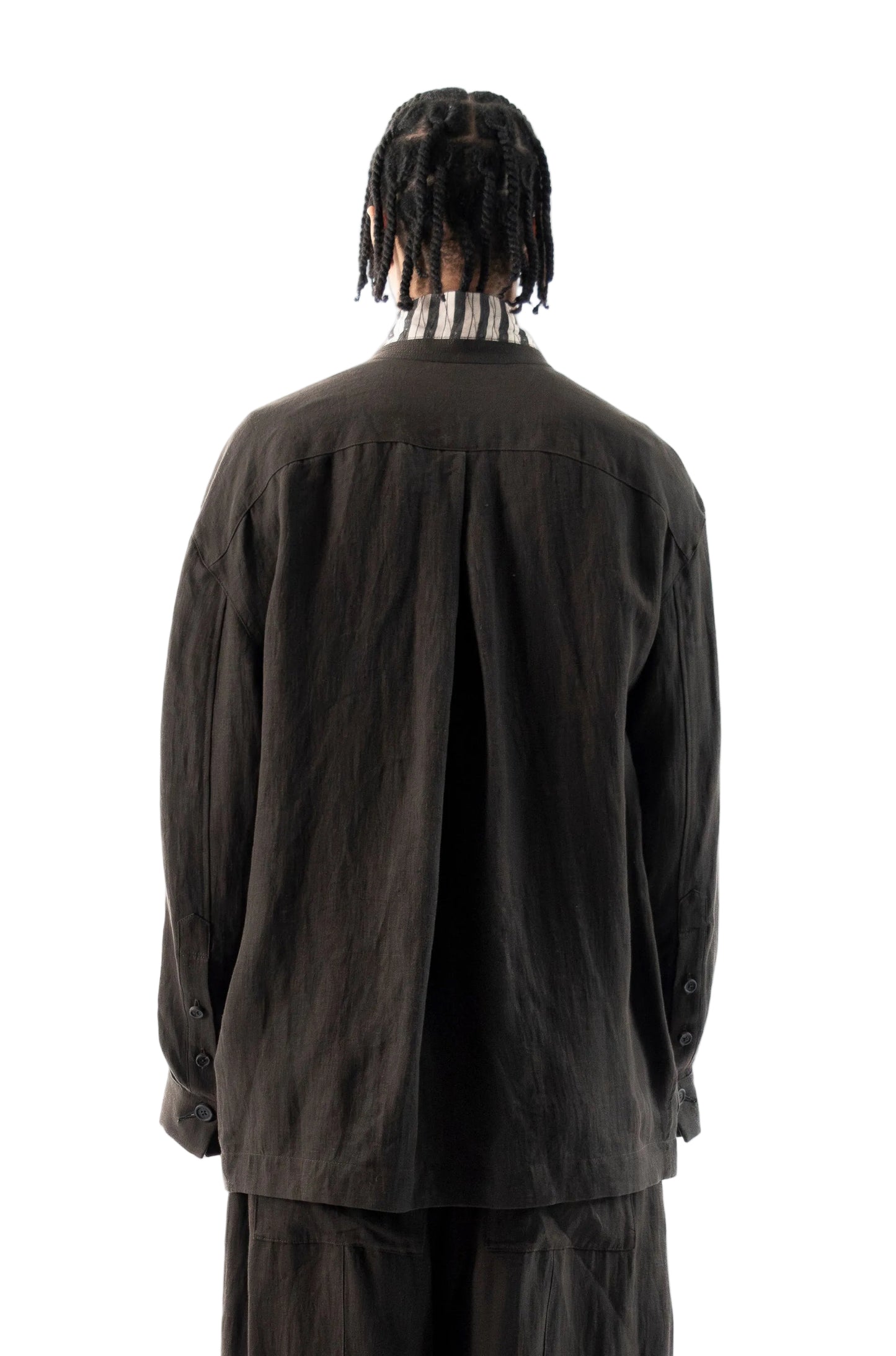 Stand Collar Three Button Blazer