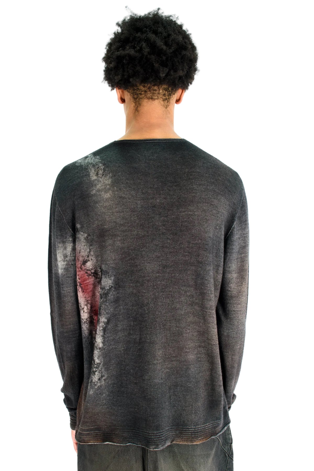 Spray-Dyed Clay-Detail Wool Sweater