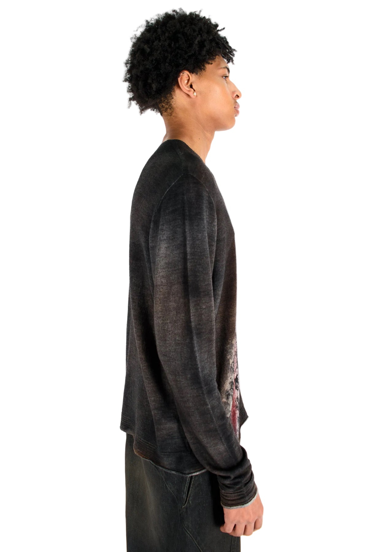 Spray-Dyed Clay-Detail Wool Sweater