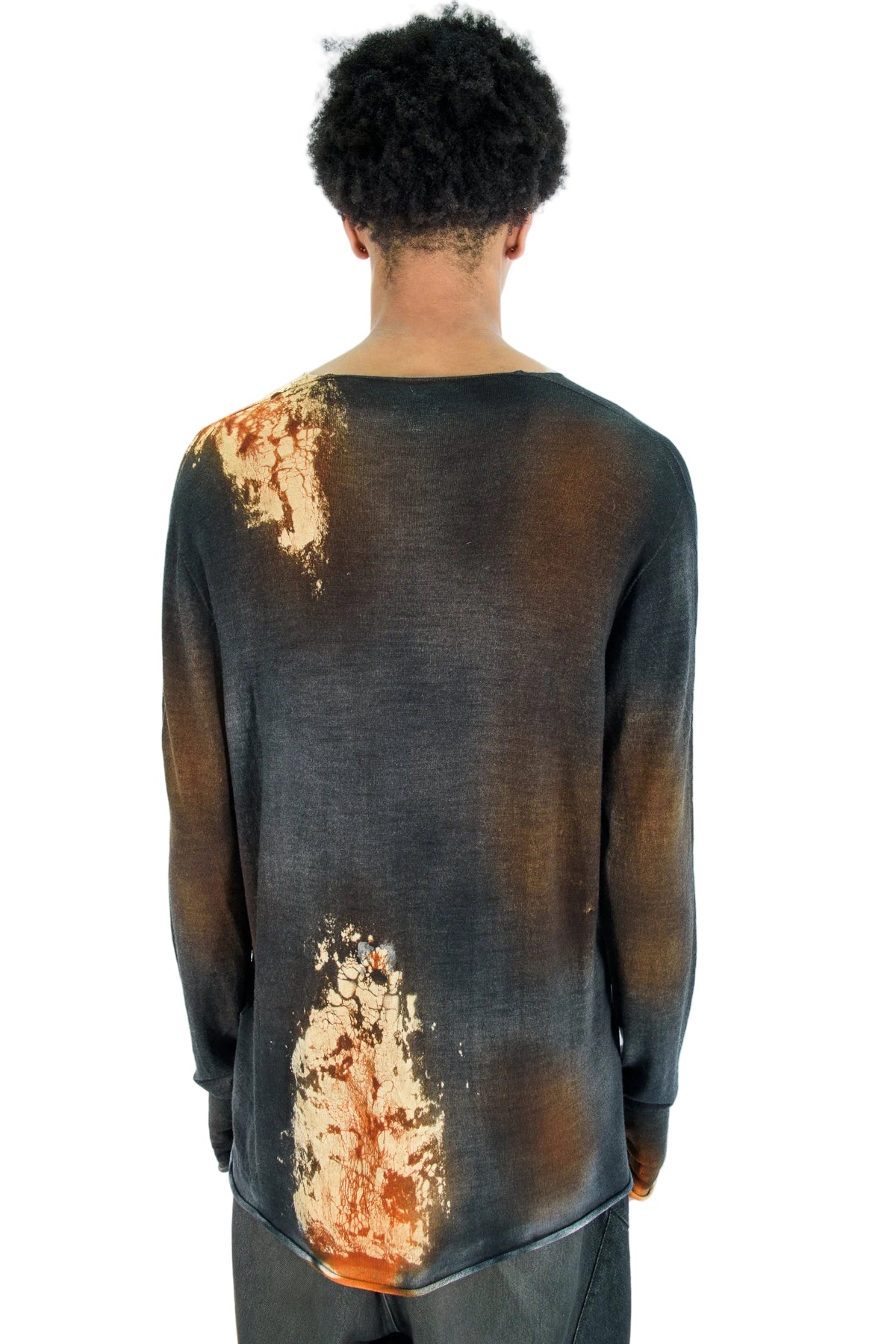 Hand-Dipped Wool Knit Sweater