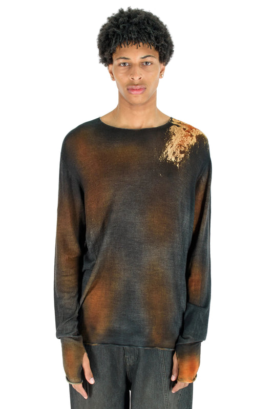 Hand-Dipped Wool Knit Sweater