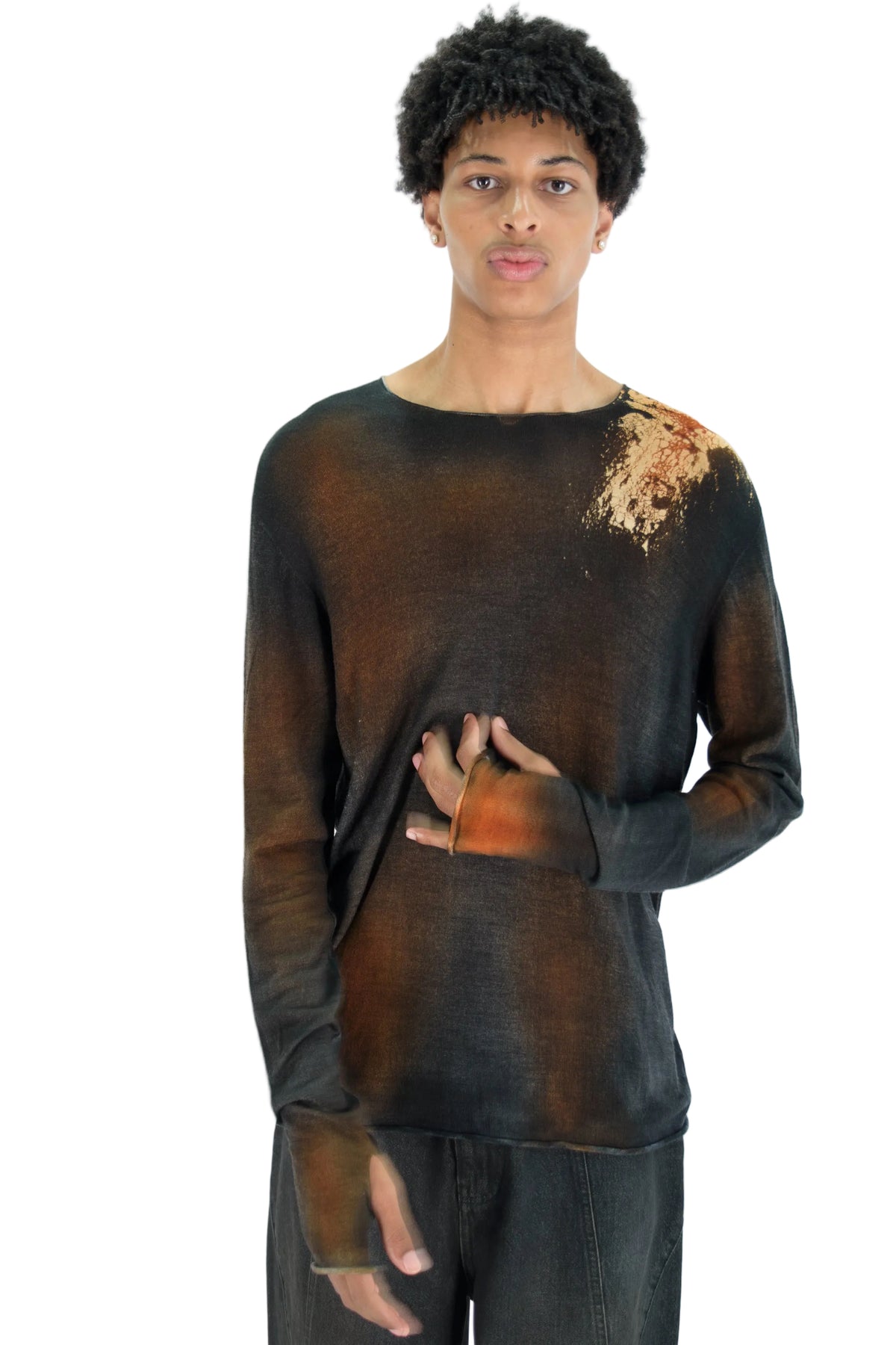 Hand-Dipped Wool Knit Sweater