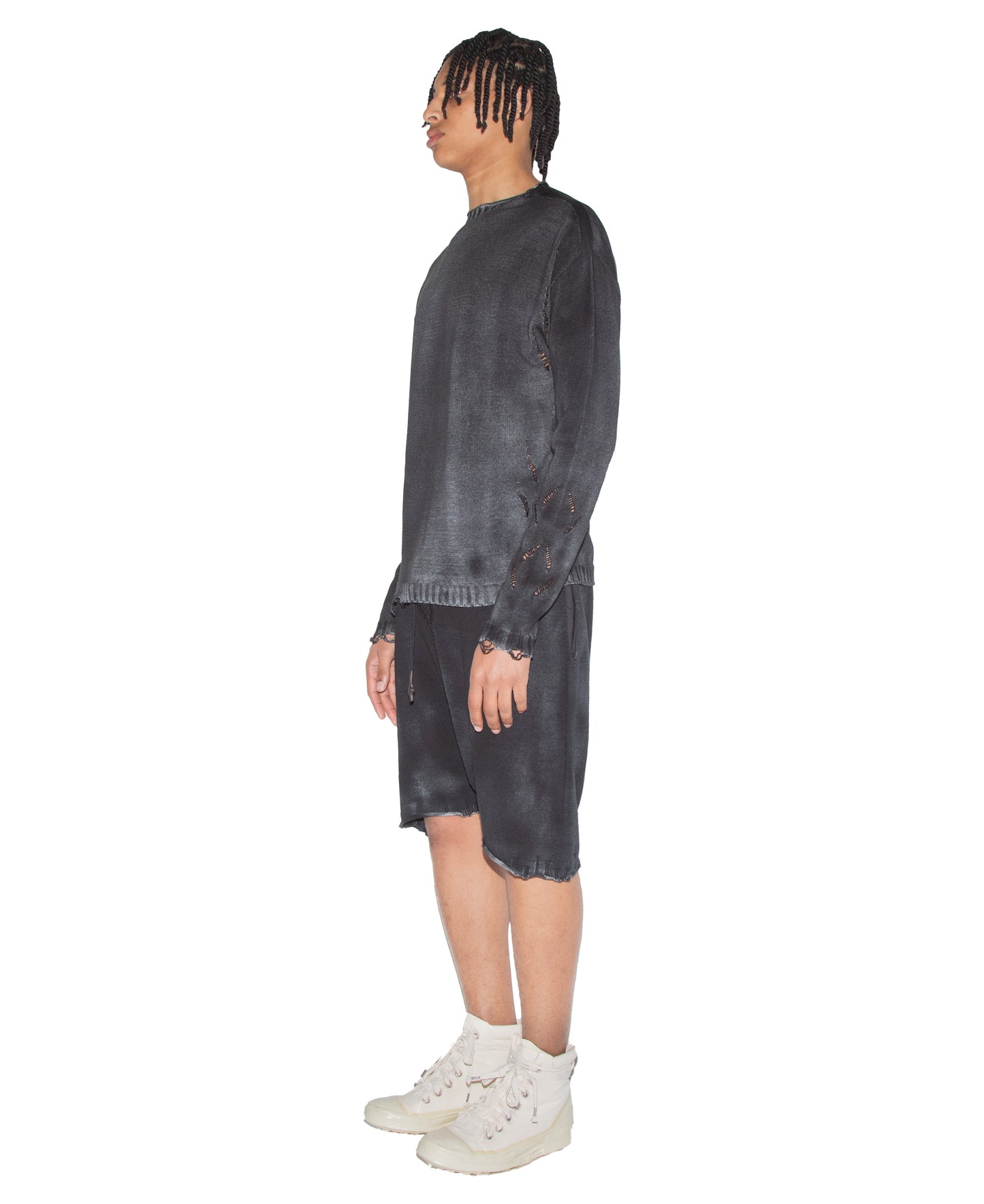Oversized Distressed Knit Sweater
