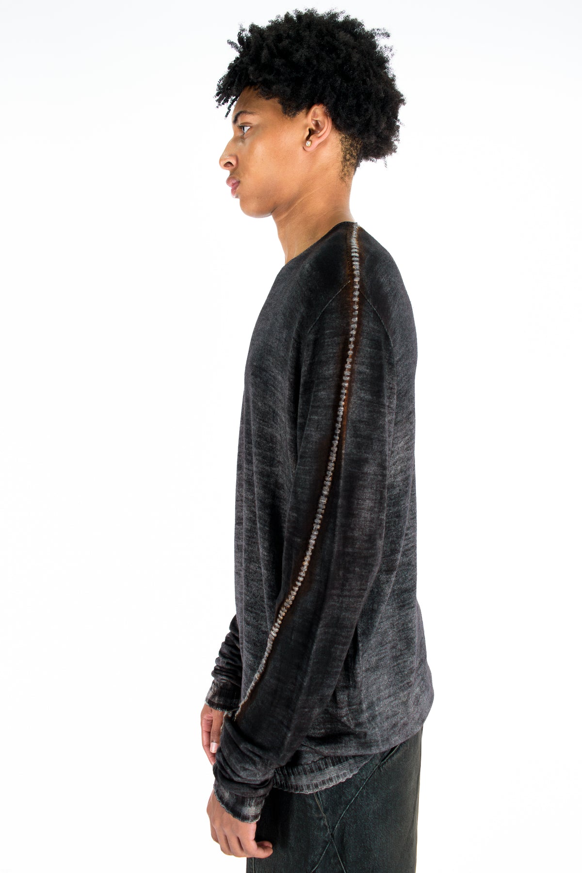 Scar-Stitch Wool Knit Sweater