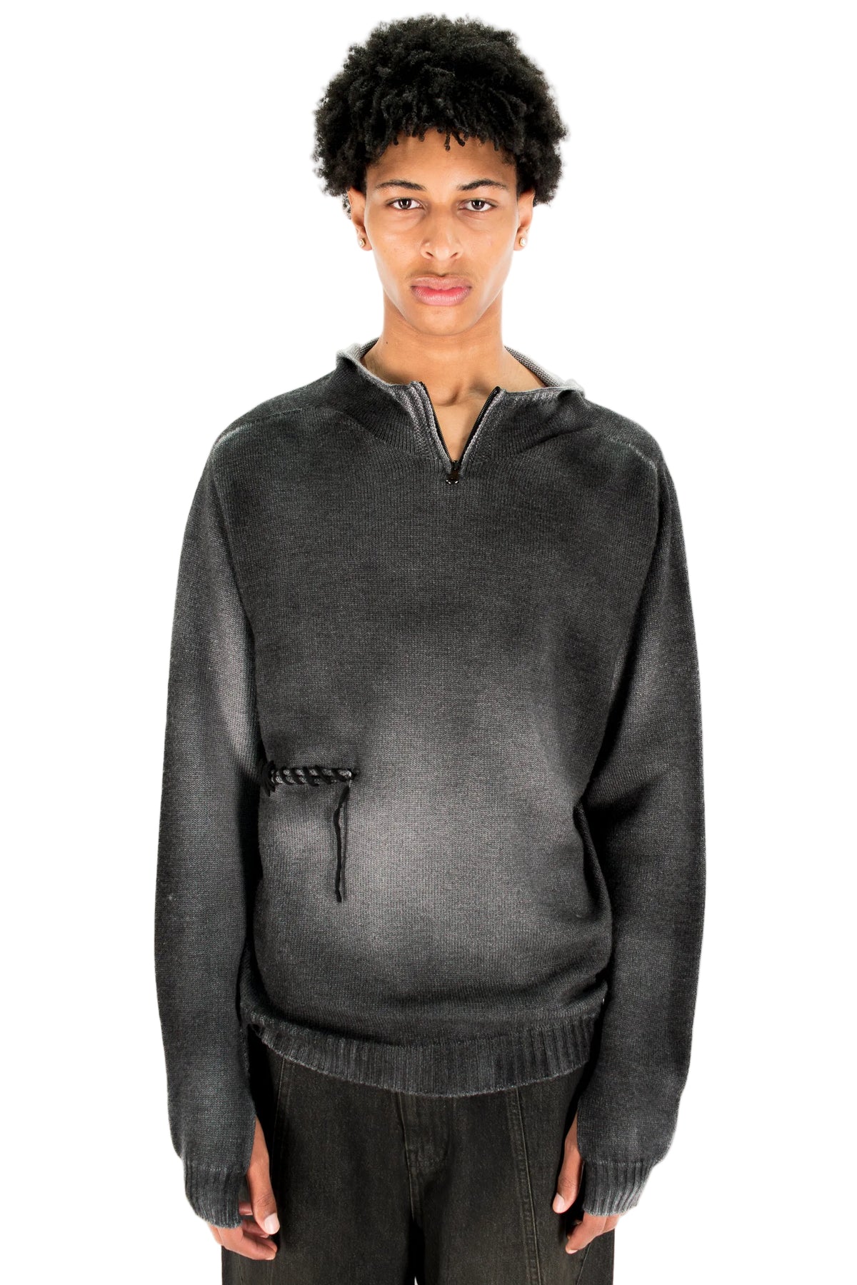 Two-Tone Wool Knit Sweater