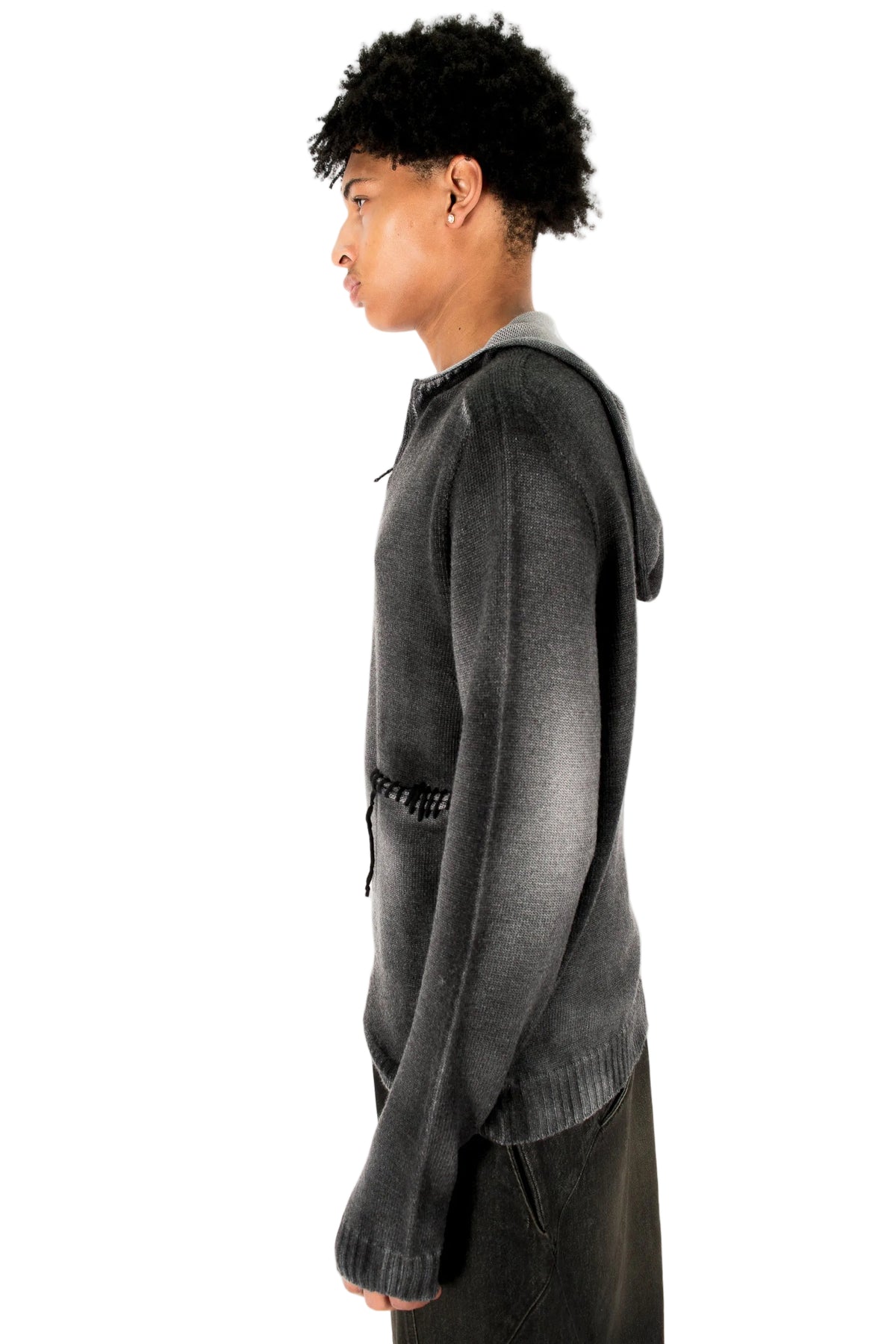 Two-Tone Wool Knit Sweater