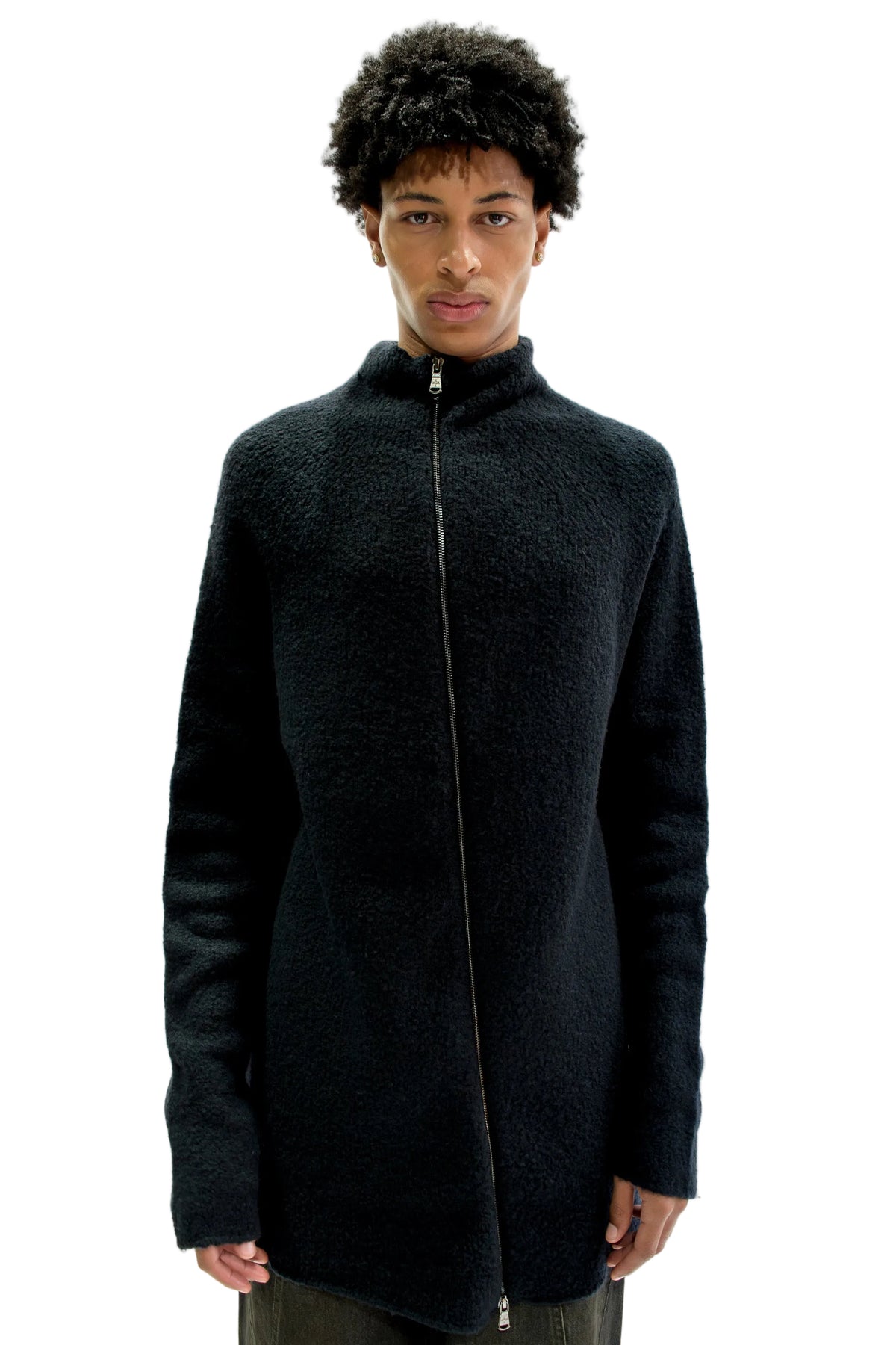 Zip-Detail Wool Sweater