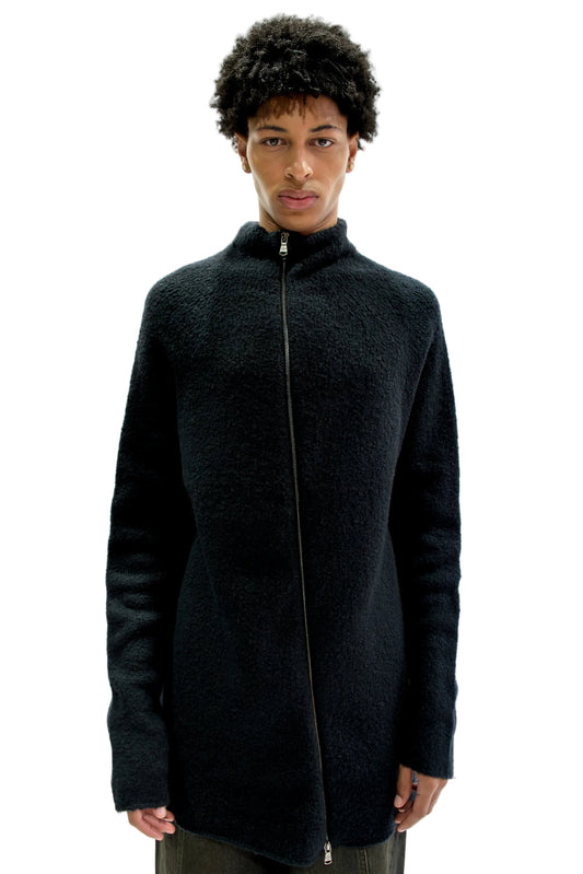 Zip-Detail Wool Sweater