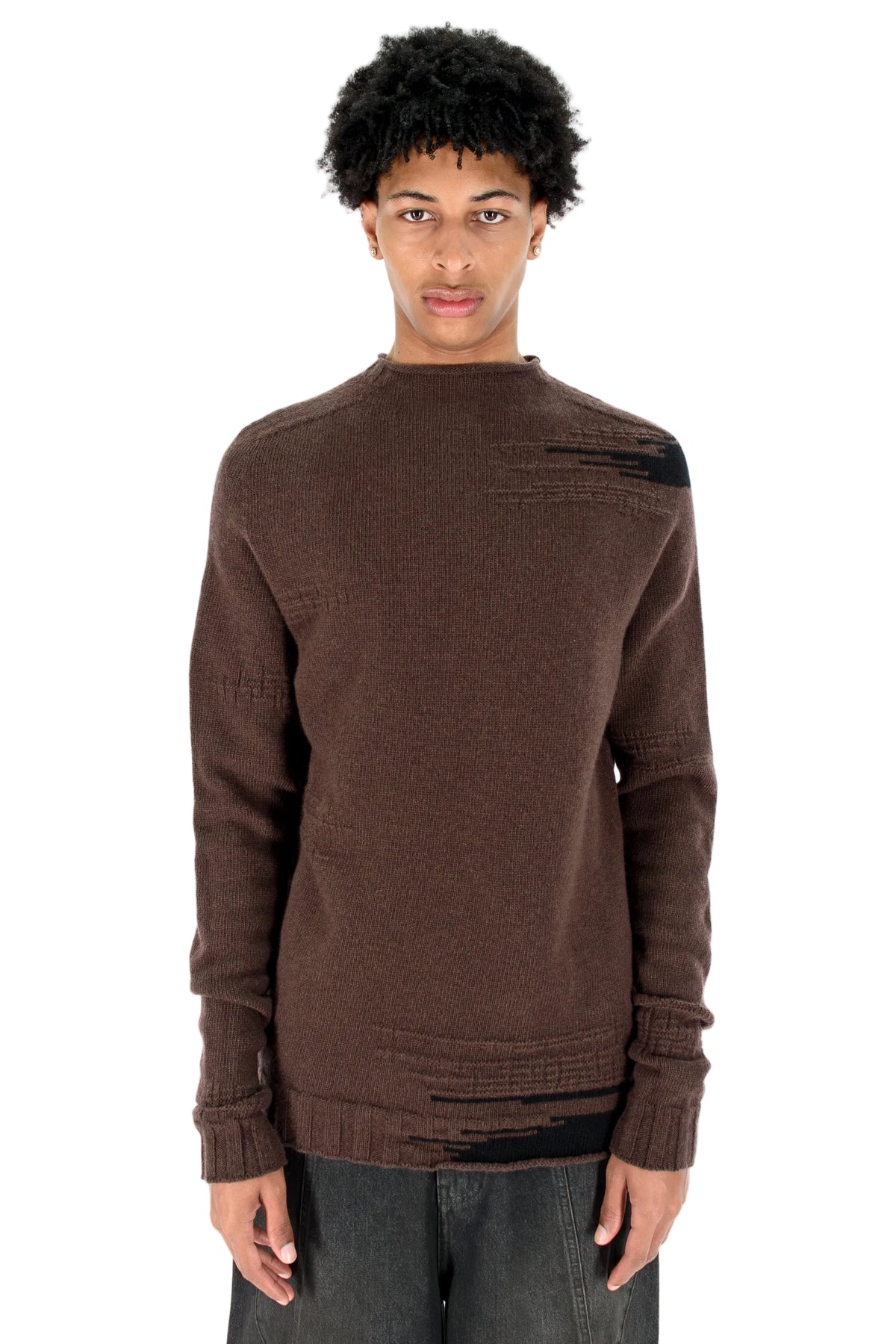 Two-Tone Wool Knit Sweater